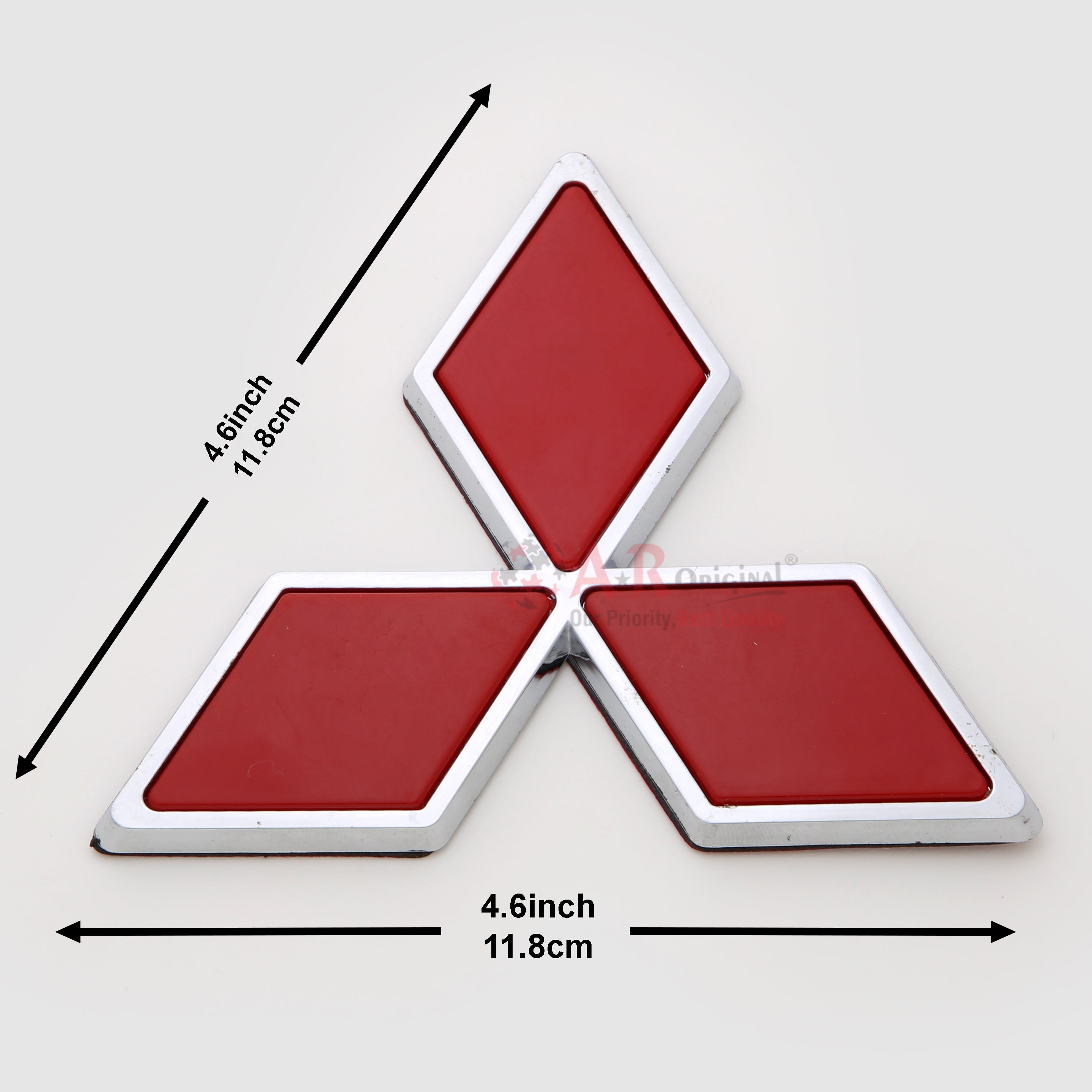 Mitsubishi Logo 4.6inch-12cm Red Chrome IP Badge