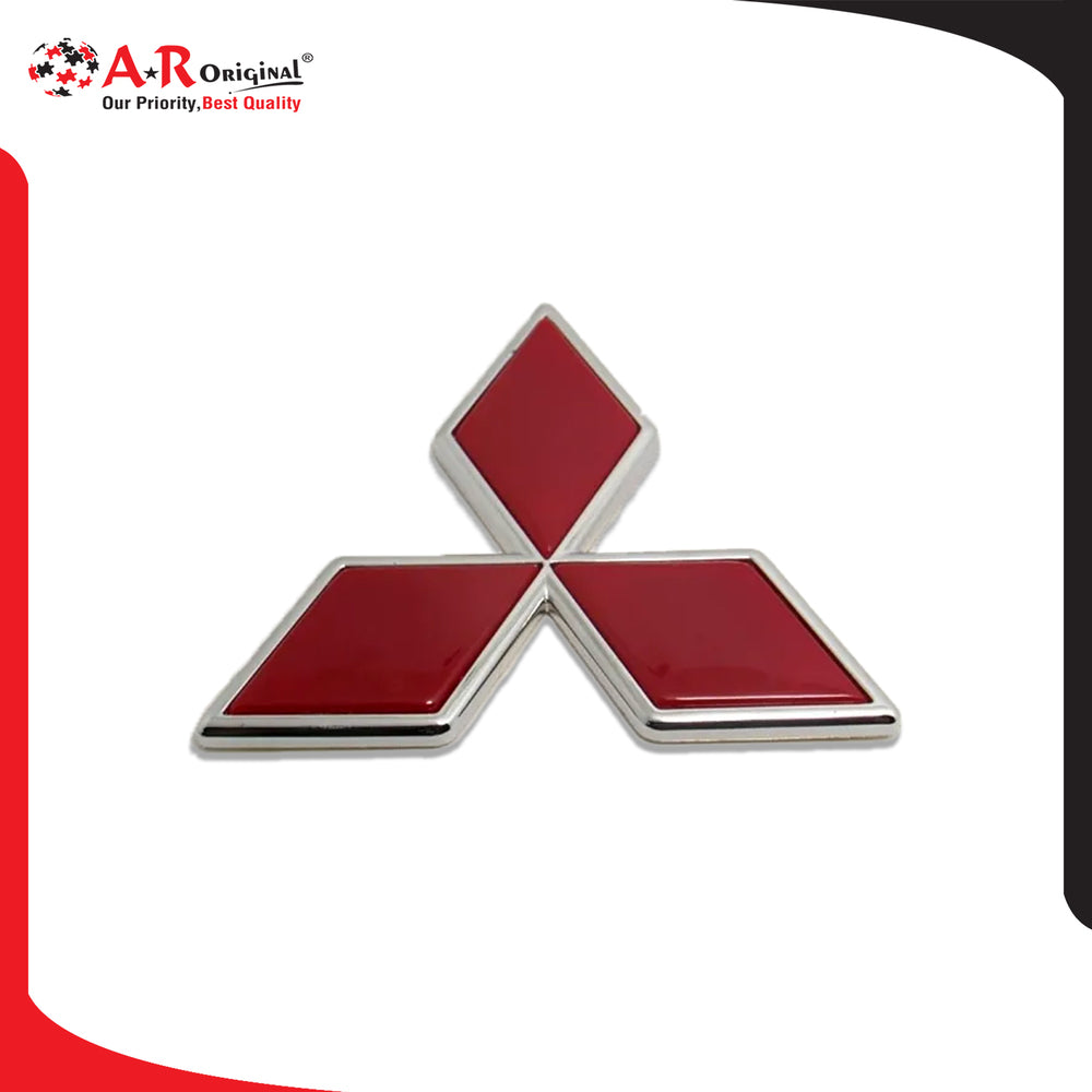 Mitsubishi Logo 4inch-10cm Red Chrome IP Badge
