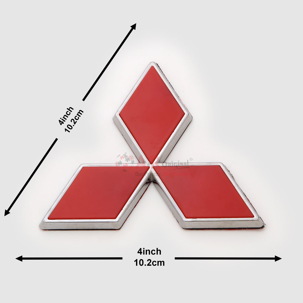 Mitsubishi Logo 4inch-10cm Red Chrome IP Badge