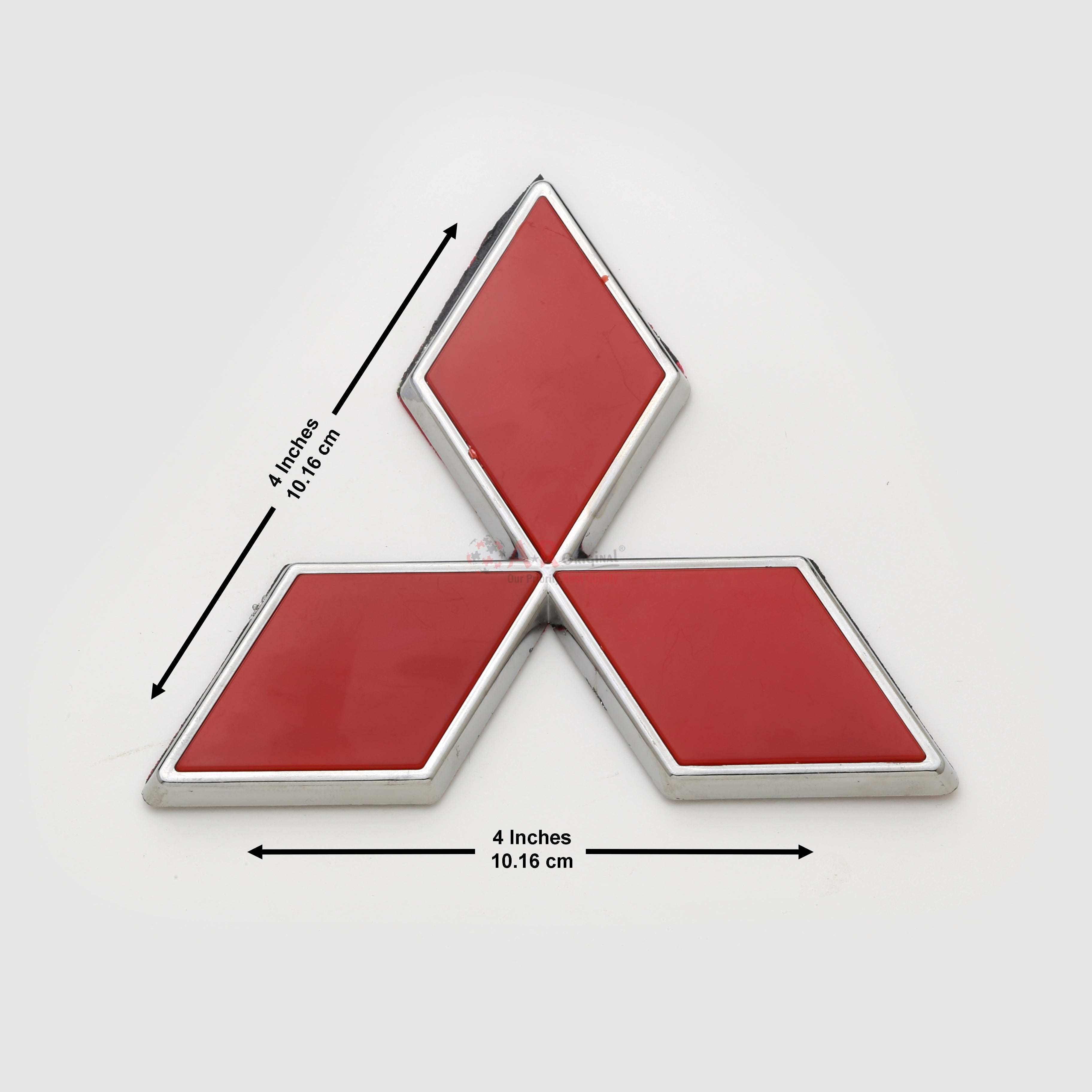 Mitsubishi Logo 4inch-10cm Red Chrome LC Badge