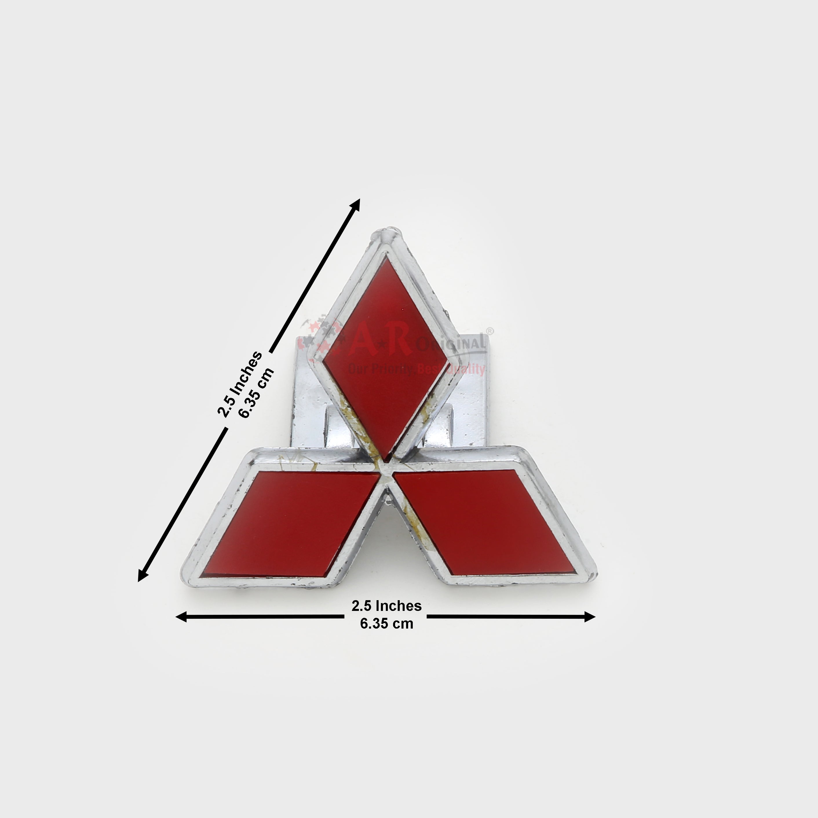 Mitsubishi Logo Clip Fit Medium Red 2.5inch-6cm Chrome LC Badge