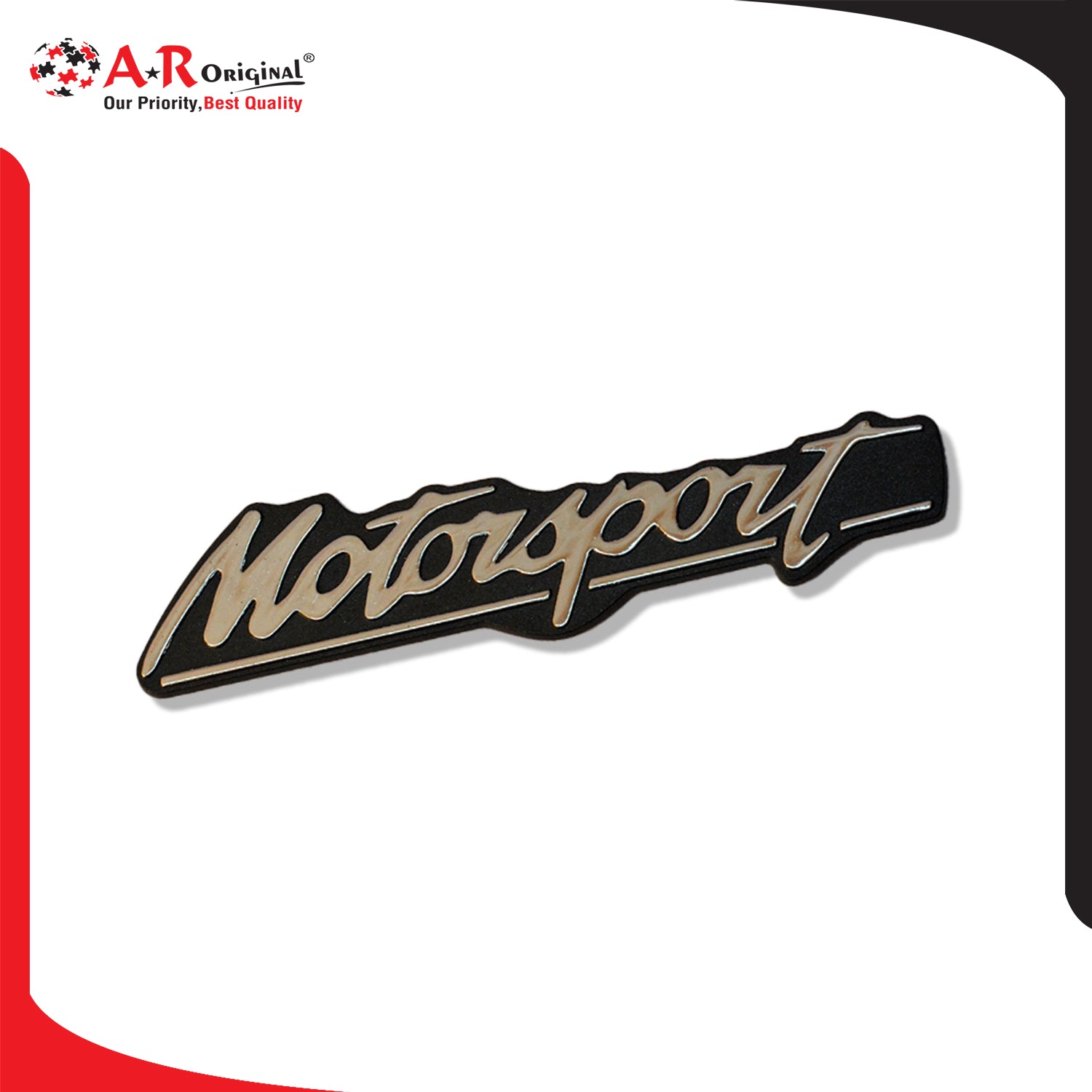 Motorsports Black Logo Chrome Car Badge Emblem