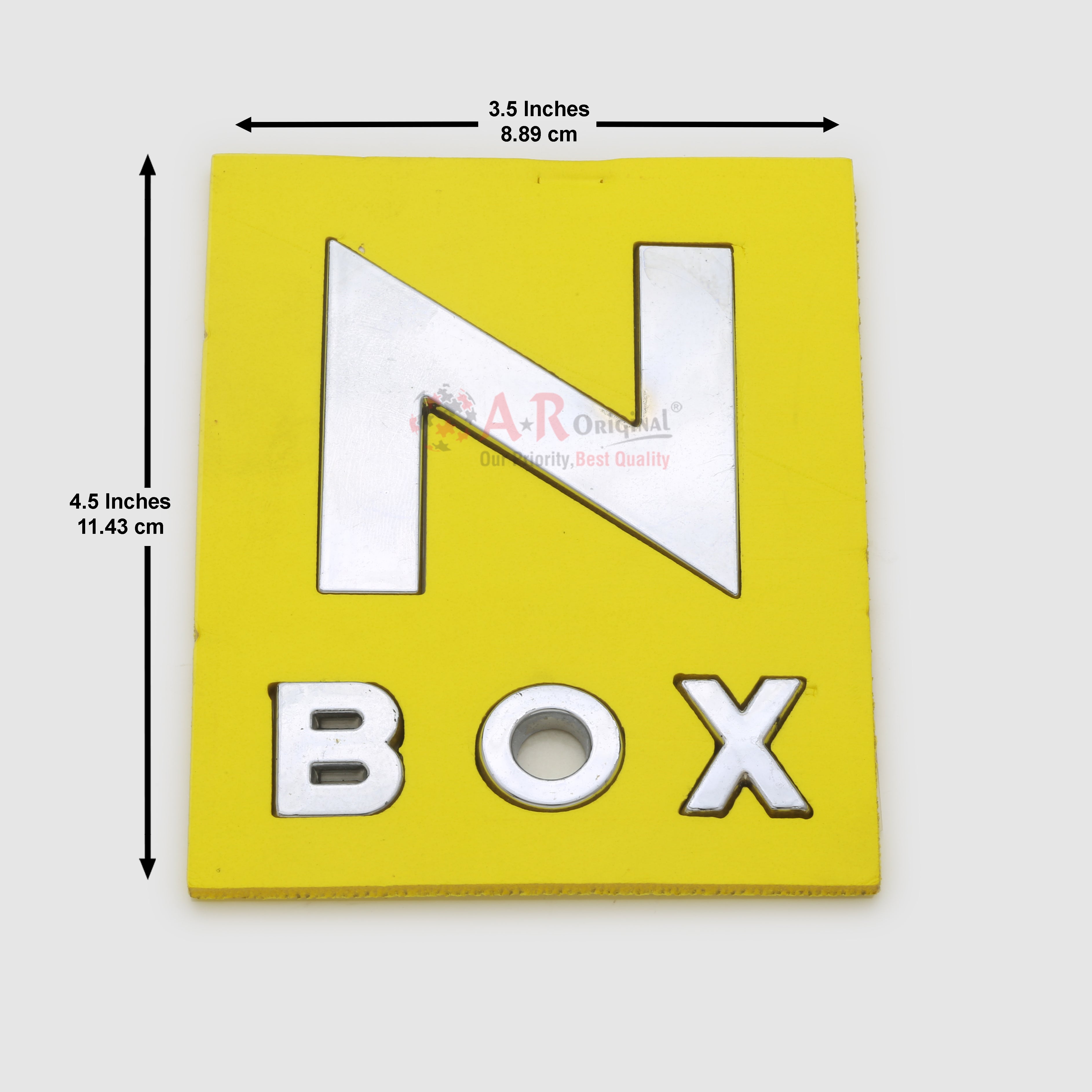 N Box Emblem Honda 3.5x4.5inch-9x12cm Chrome LC Badge