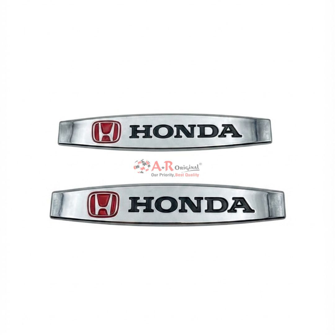 New Universal 2PCS HONDA Metal Emblem 2.8x10.8cm Chrome IP Badge