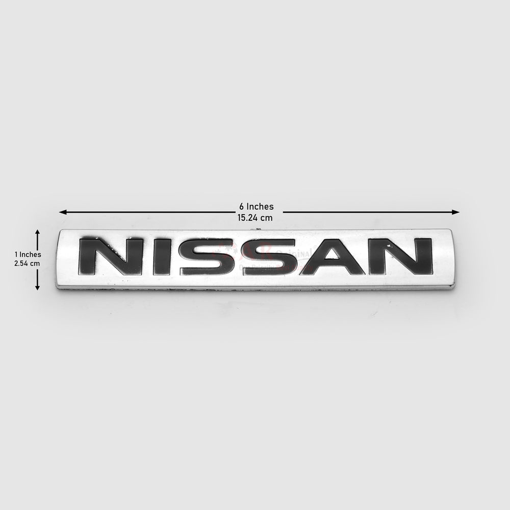 Nissan Emblem Black 1x6inch-2.5x15cm Chrome IP Badge