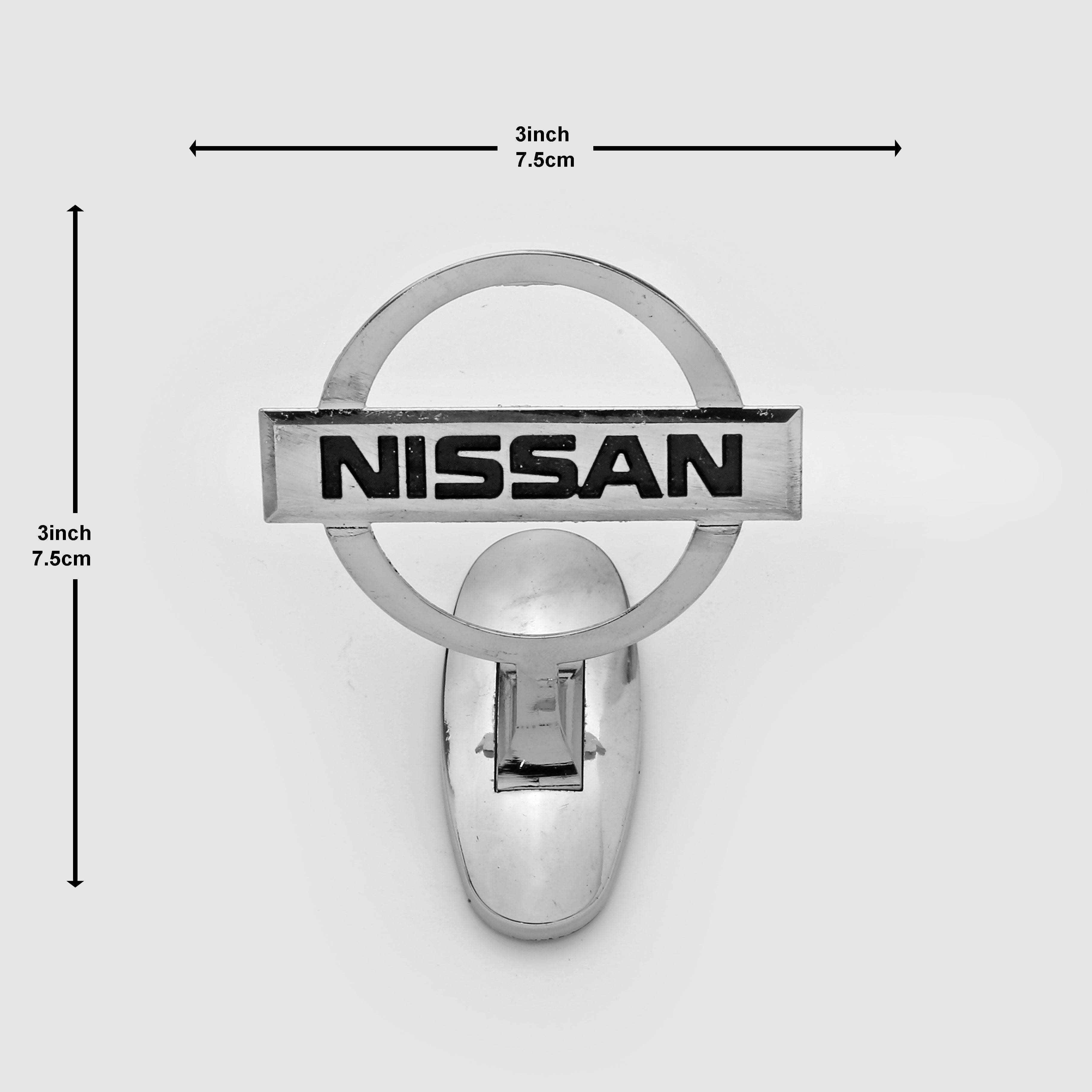 Nissan Hood Logo 3x3inch-7.5cmx7.5cm Metal Bonnet Emblem Chrome IP Badge
