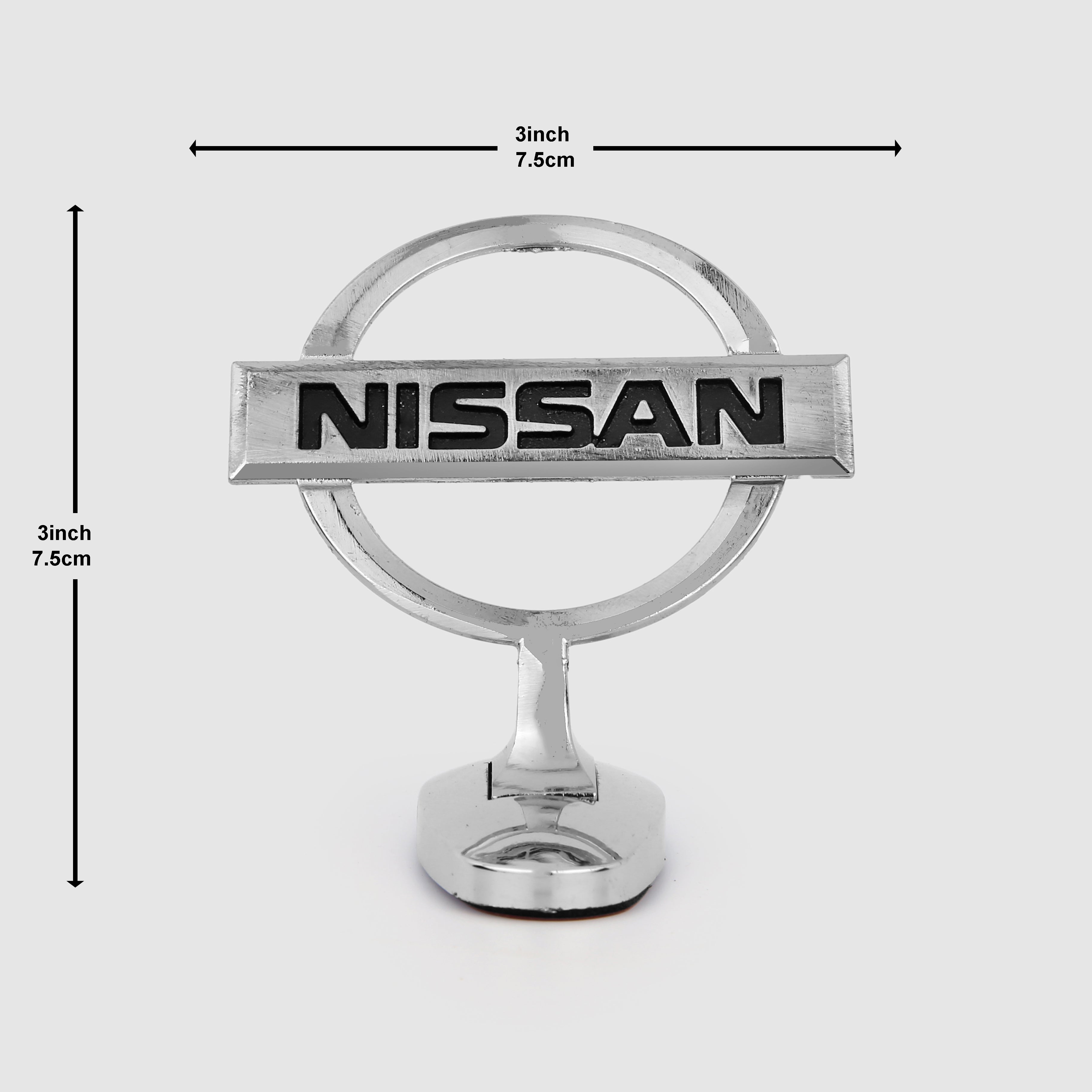 Nissan Hood Logo 3x3inch-7.5cmx7.5cm Metal Bonnet Emblem Chrome IP Badge