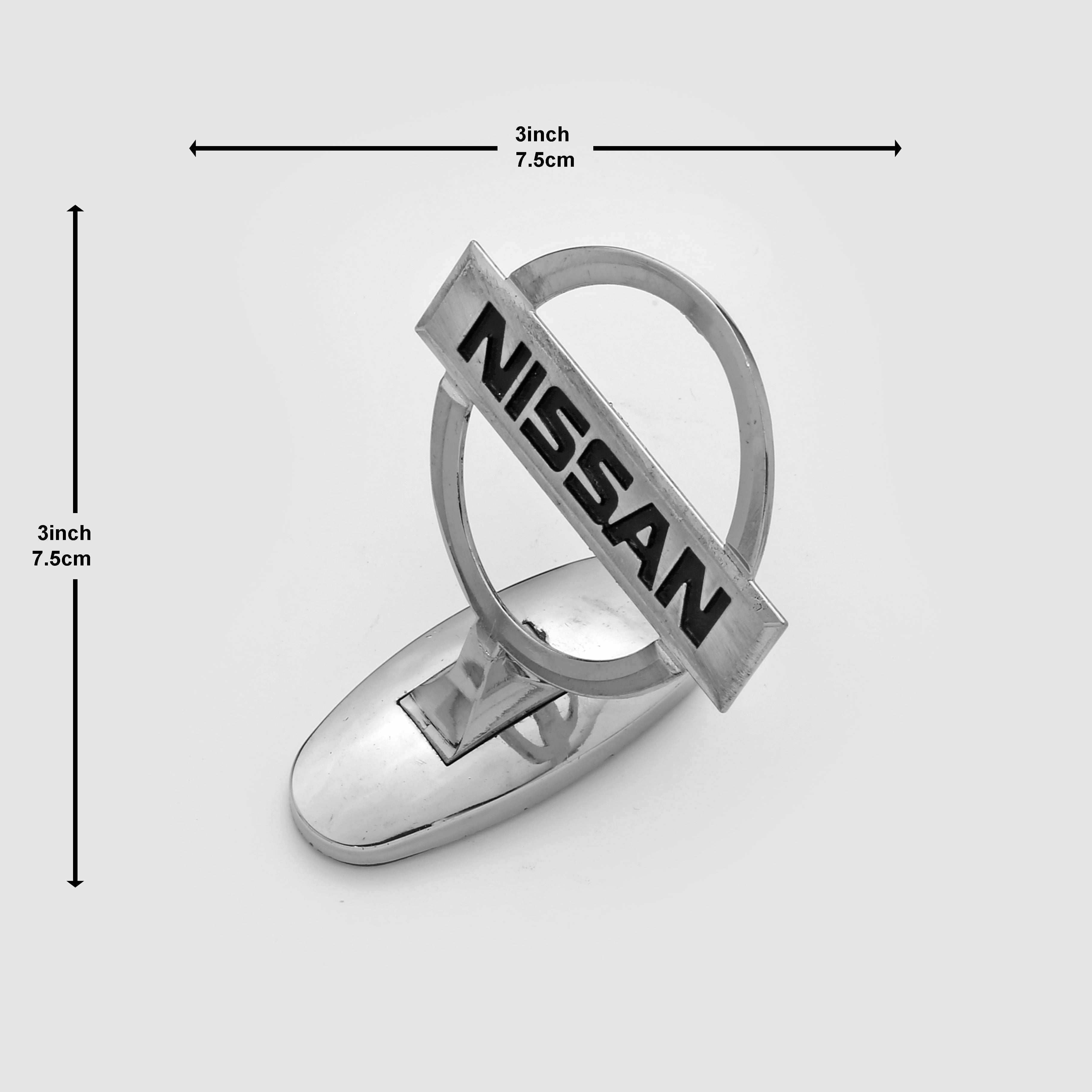 Nissan Hood Logo 3x3inch-7.5cmx7.5cm Metal Bonnet Emblem Chrome IP Badge