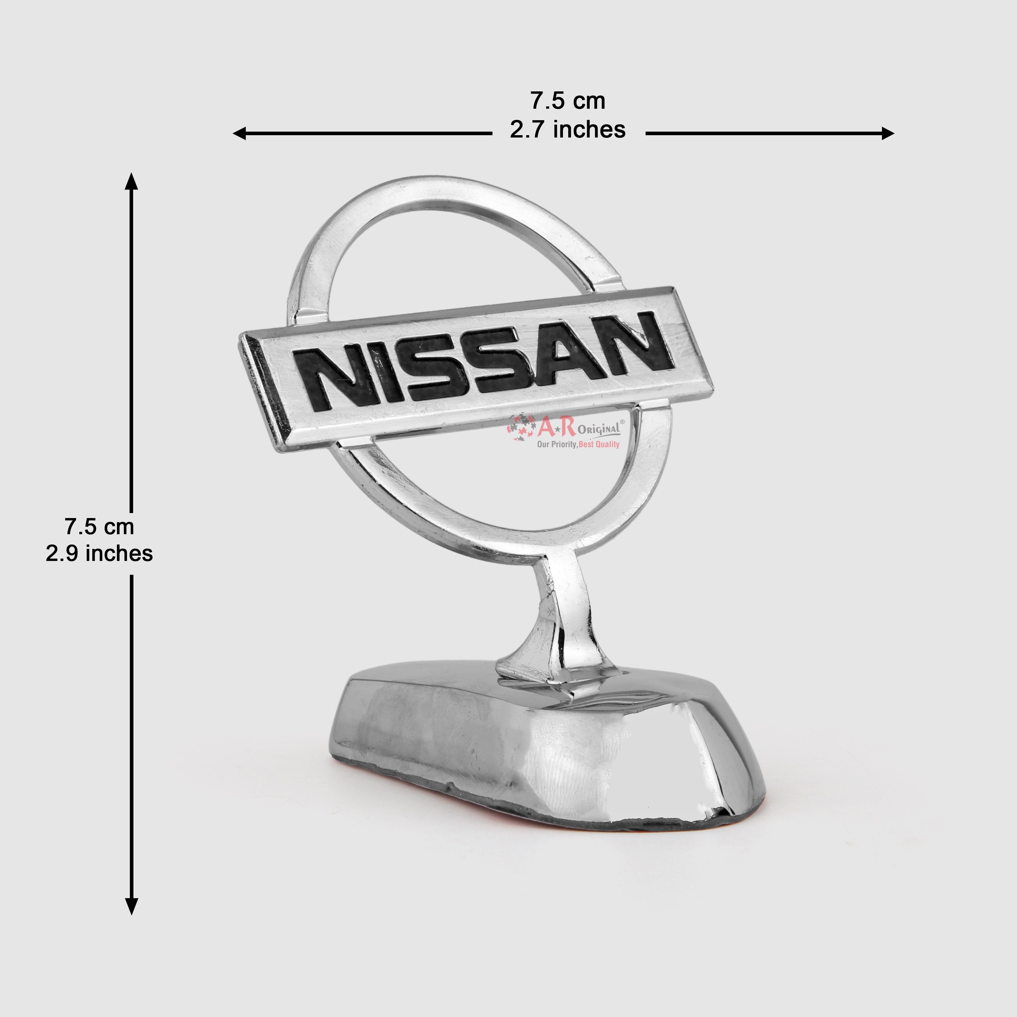 Nissan Hood Logo #1-3x3inch-7.5x7.5cm Metal Bonnet Emblem Movable Heavy Chrome IP Badge