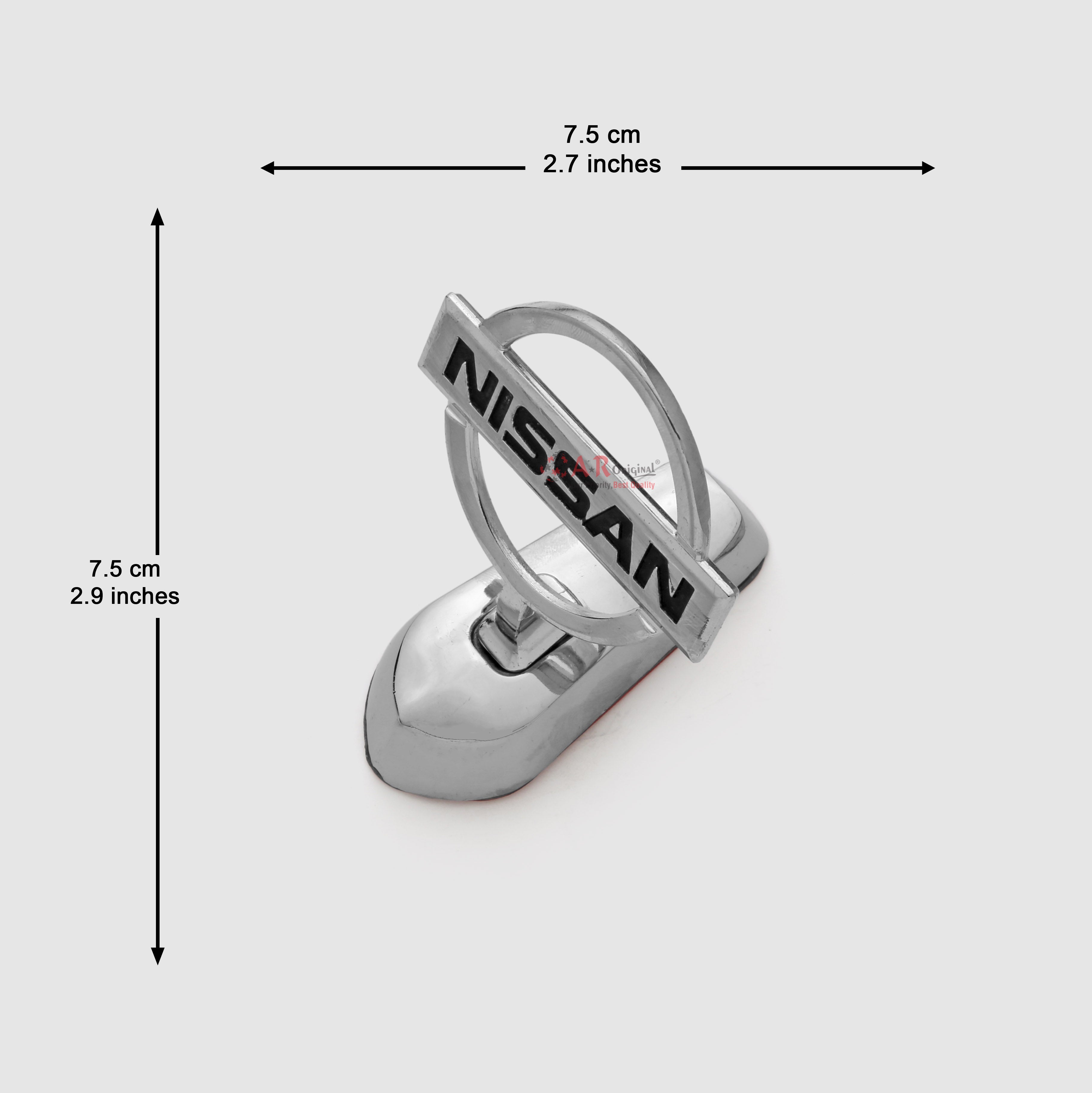 Nissan Hood Logo #1-3x3inch-7.5x7.5cm Metal Bonnet Emblem Movable Heavy Chrome IP Badge