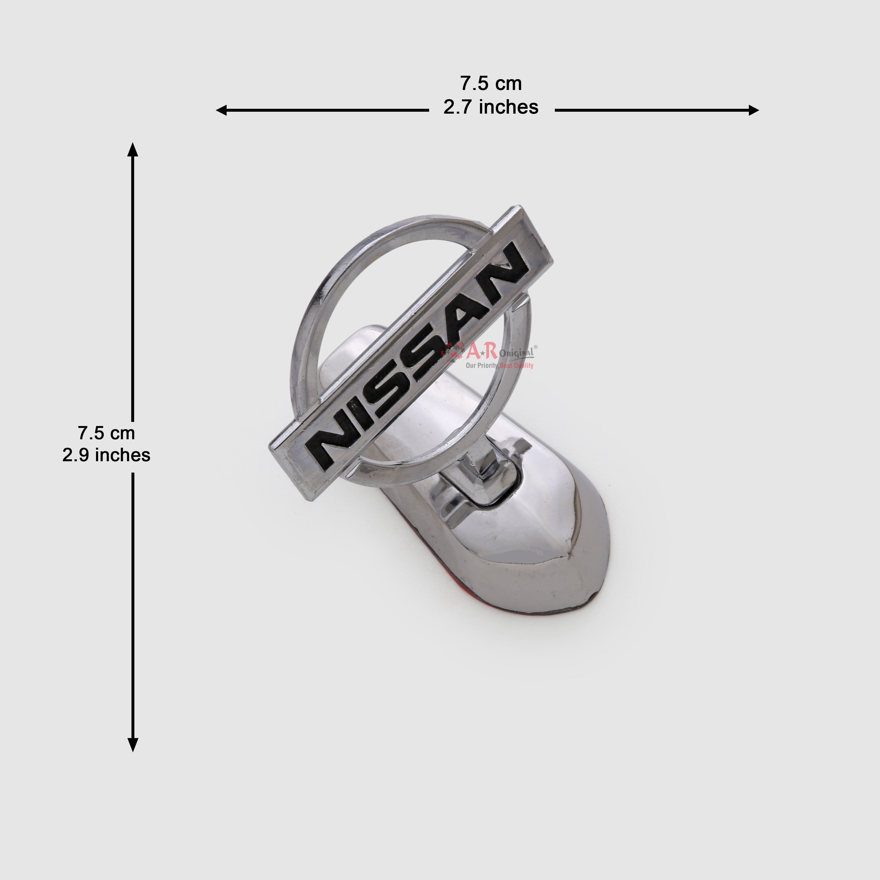 Nissan Hood Logo #1-3x3inch-7.5x7.5cm Metal Bonnet Emblem Movable Heavy Chrome IP Badge
