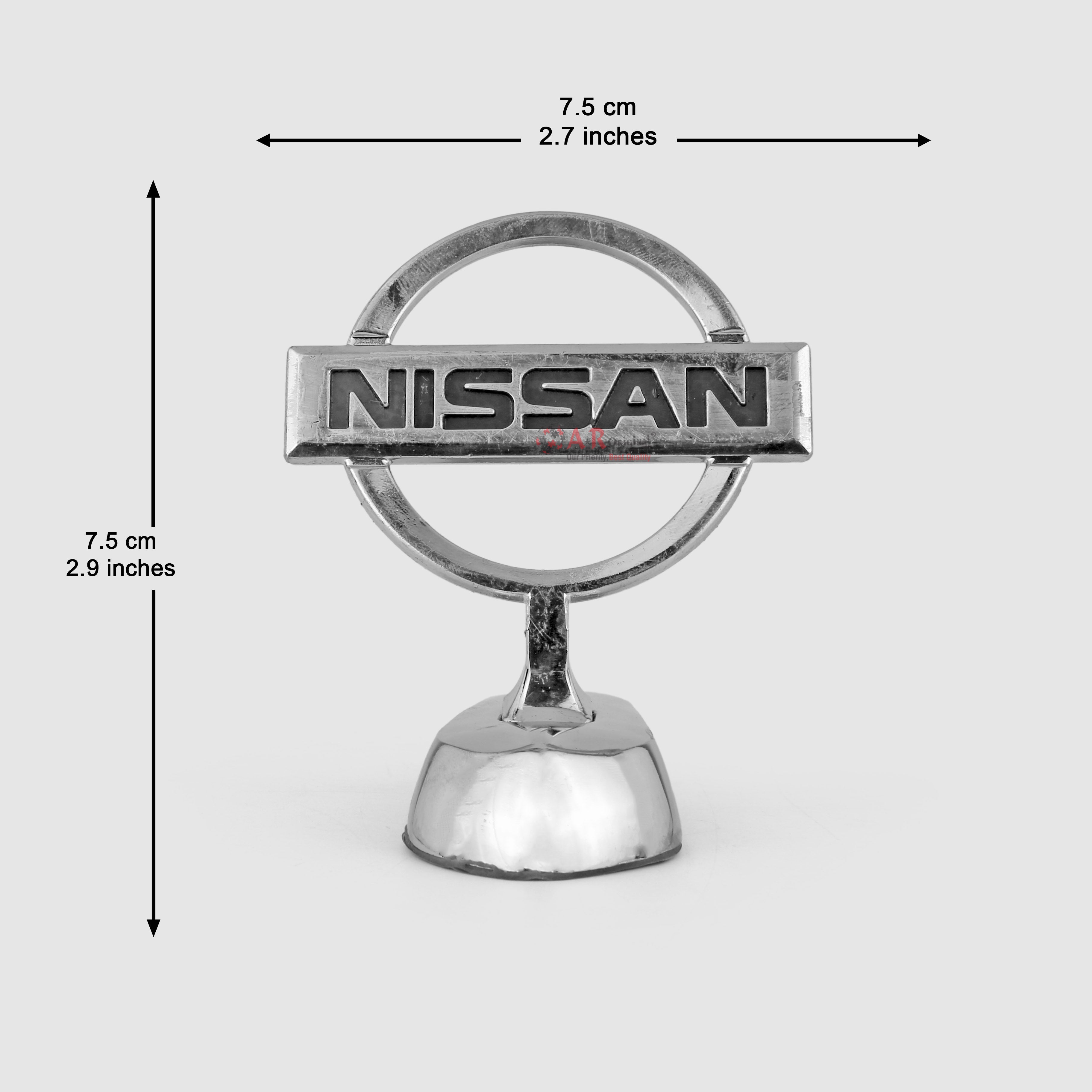 Nissan Hood Logo #1-3x3inch-7.5x7.5cm Metal Bonnet Emblem Movable Heavy Chrome IP Badge