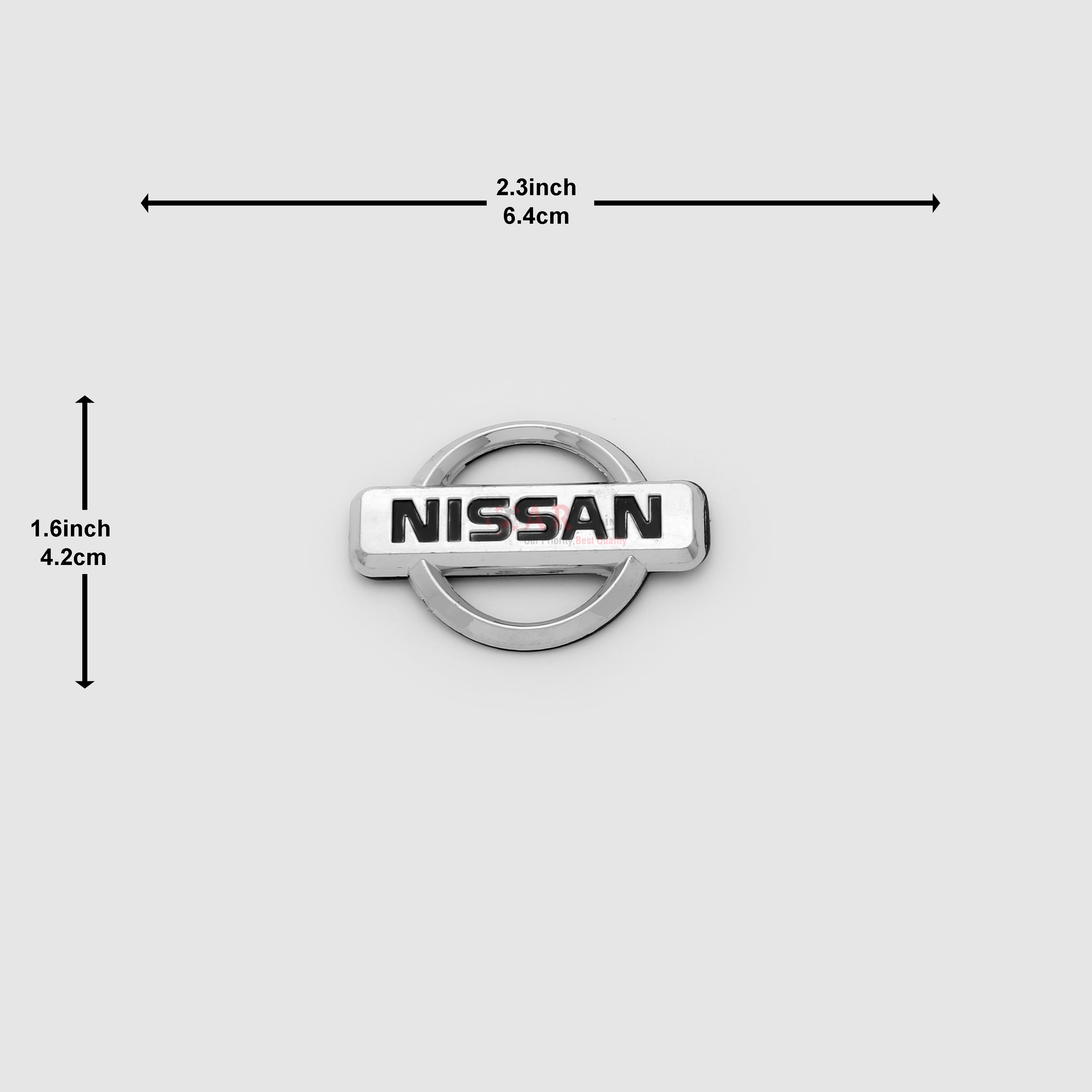 Nissan Logo 1.6x2.3inch- 4x6cm Chrome IP Badge