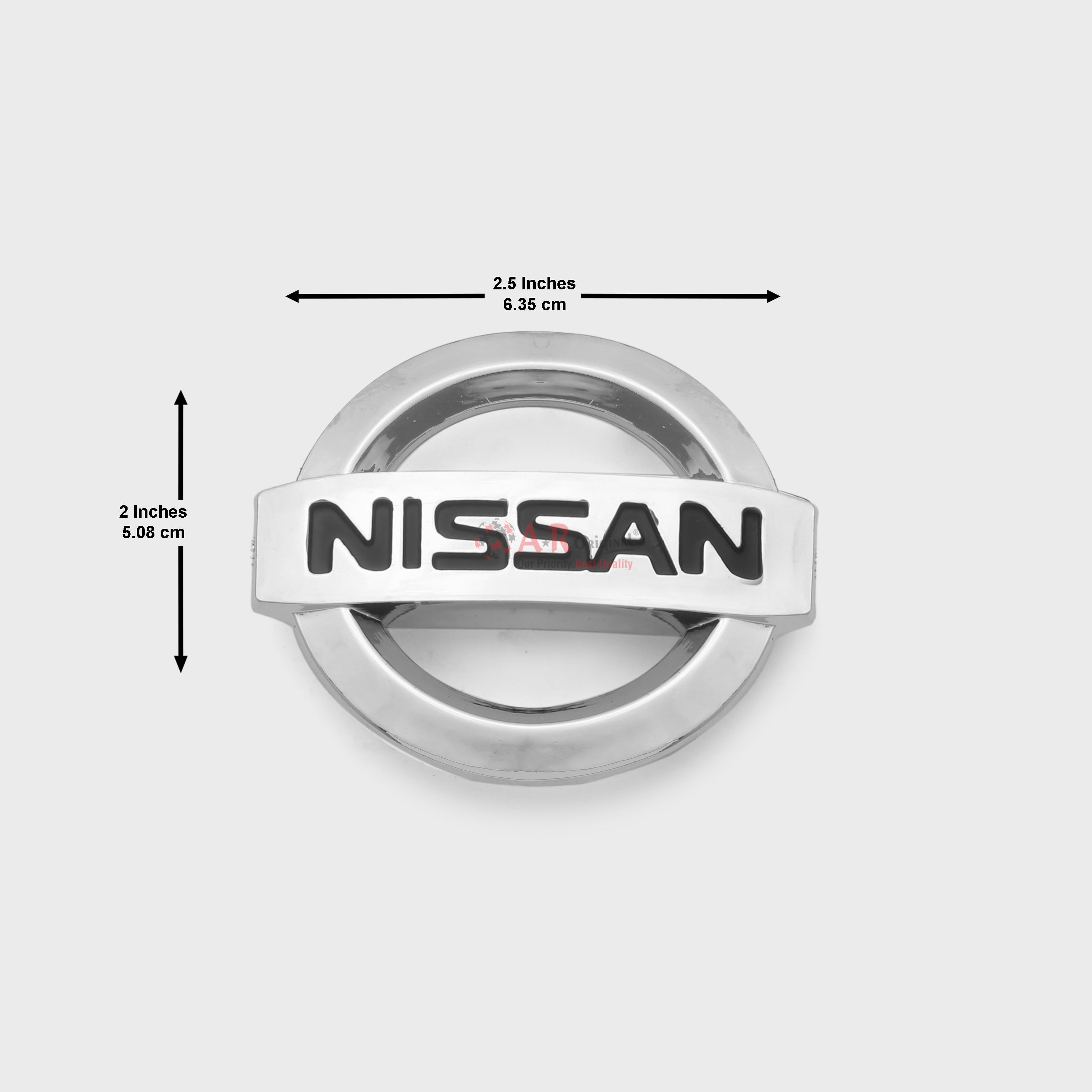 Nissan Logo 2x2.5inch-5x6cm Steering Size Chrome IP Badge