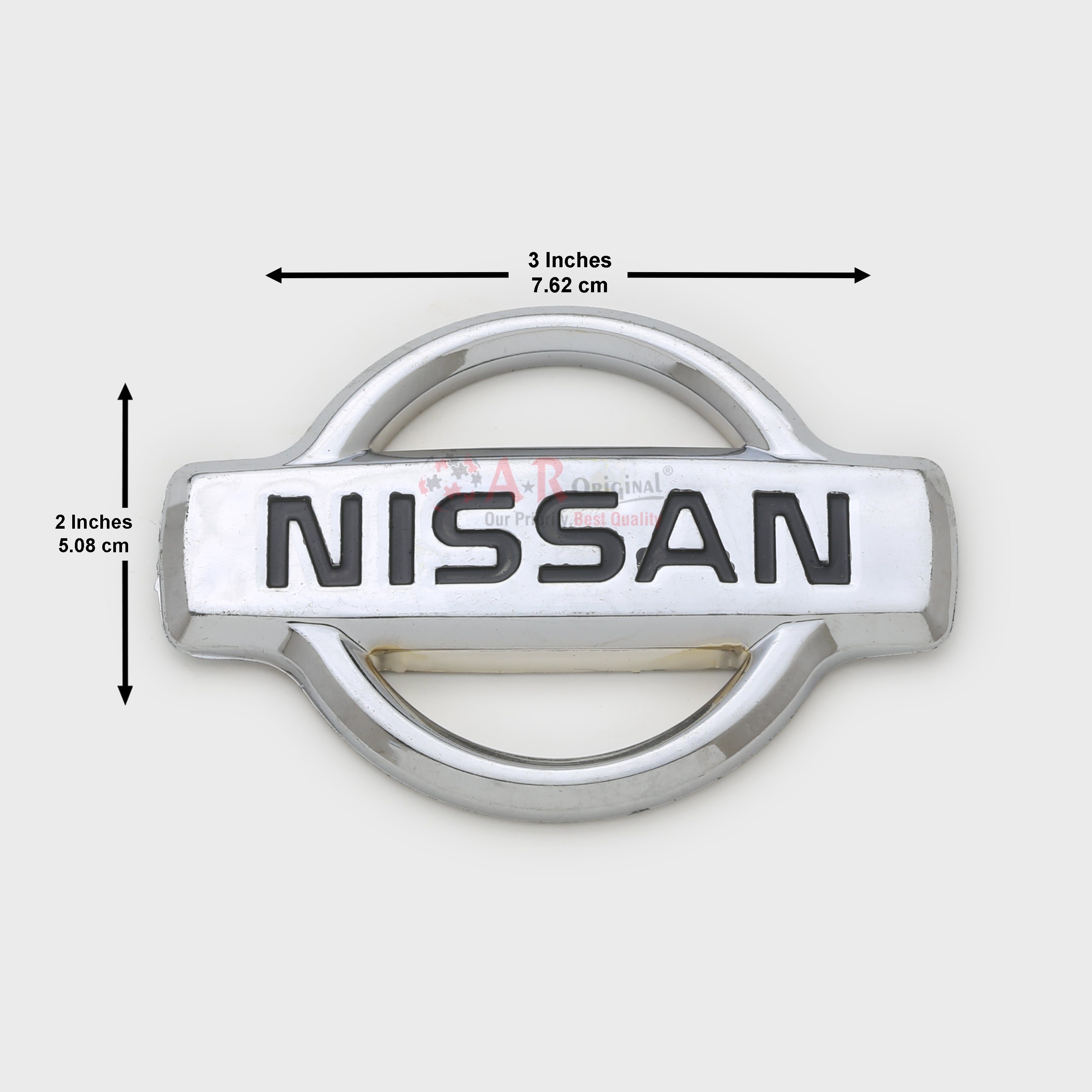 Nissan Logo 2x3inch-5x8cm Big Chrome LC Badge