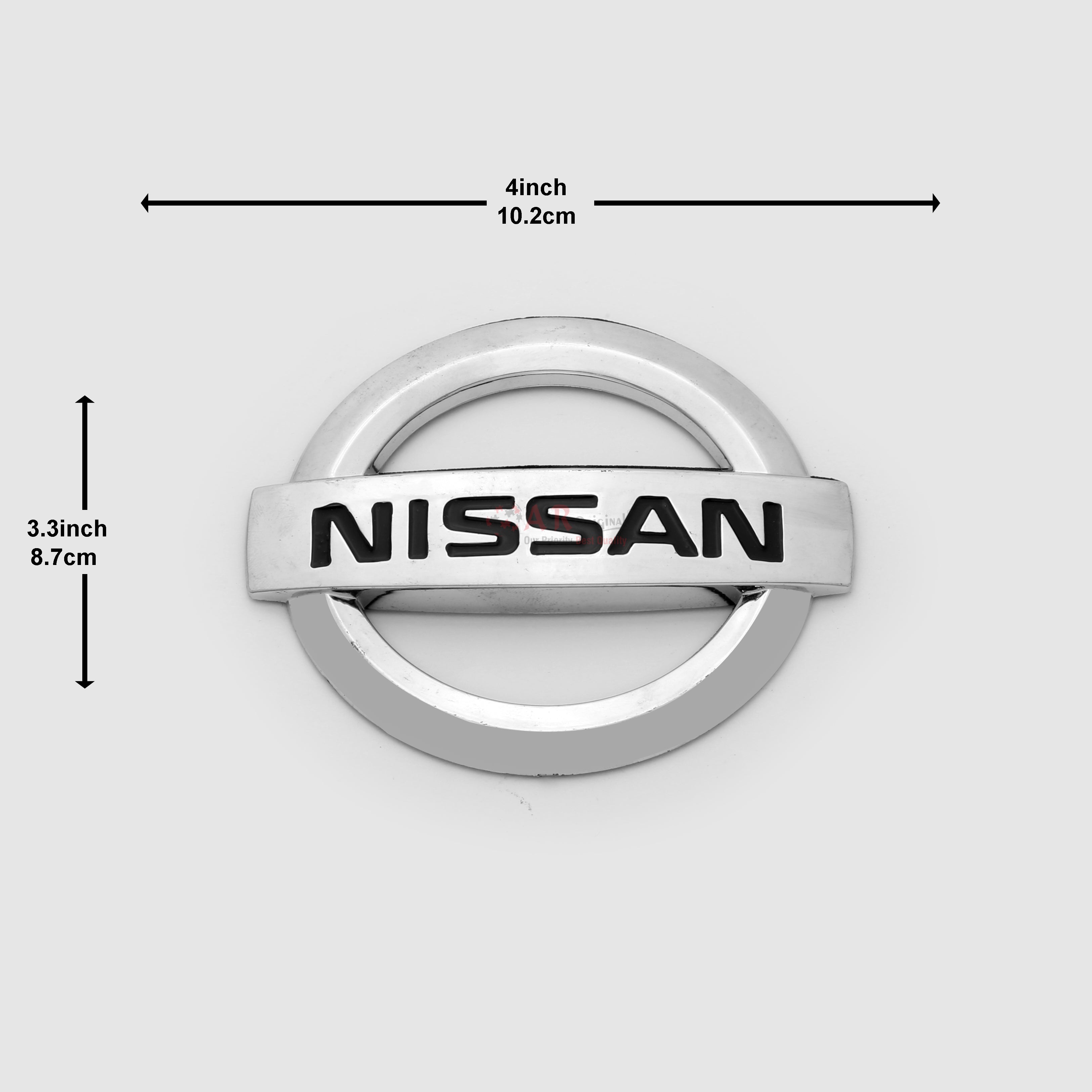 Nissan Logo 3.3x4inch8.5x10cm Chrome IP Badge