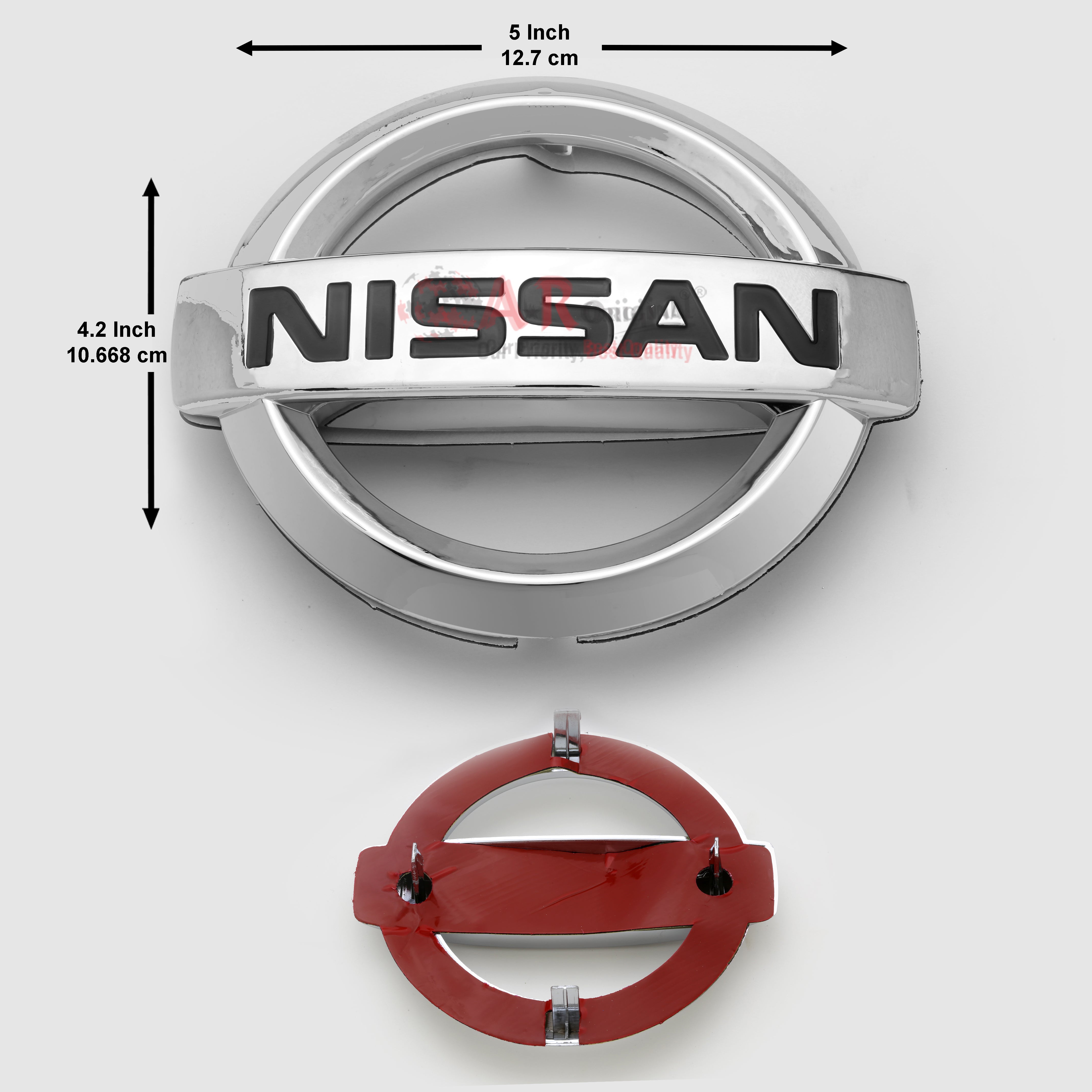 Nissan Logo Clip Fit Chrome 4x5inch-10x12.5cm IP Badge
