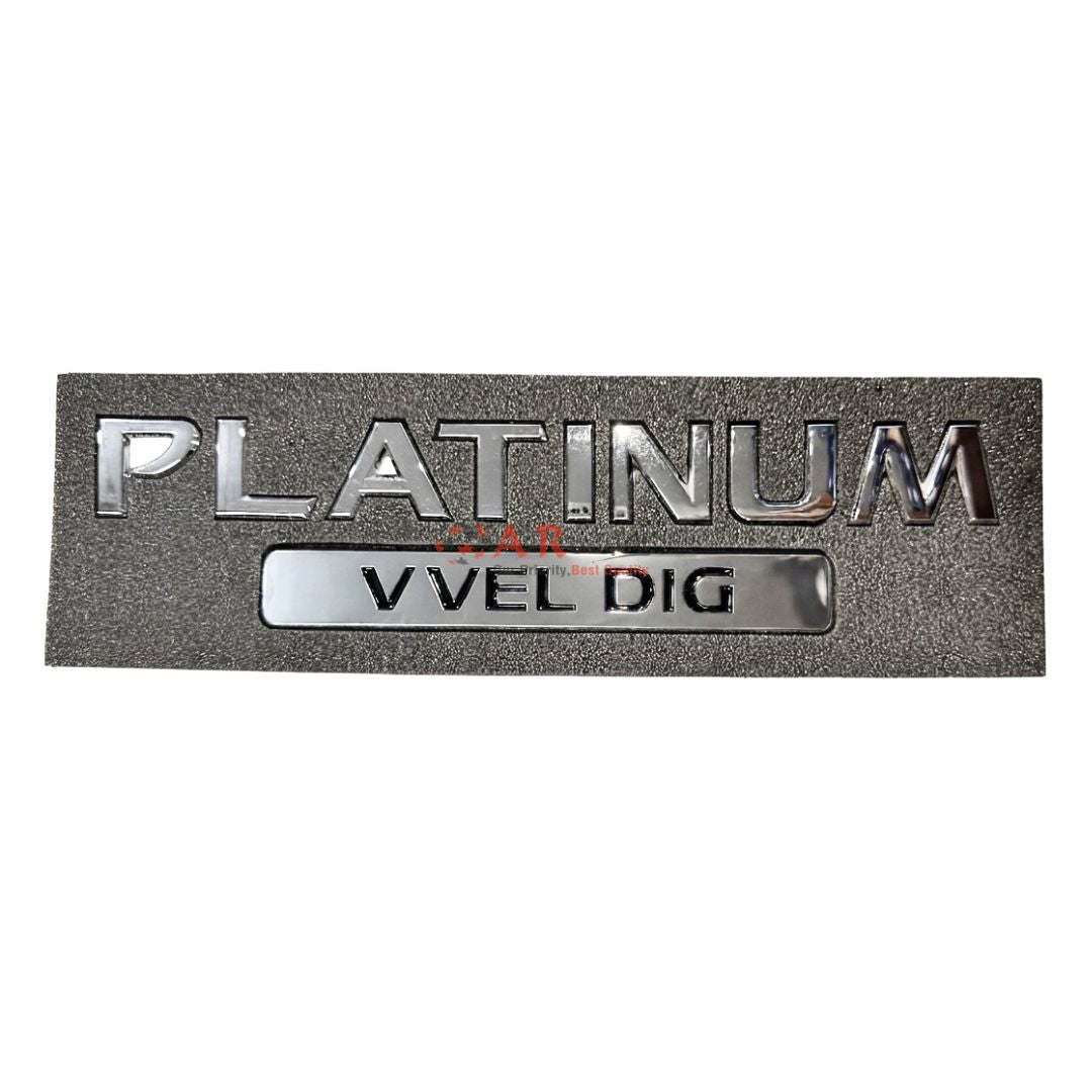 Nissan Patrol Platinum VVEL DIG Emblem 7.3x24.3cm Chrome IP Badge