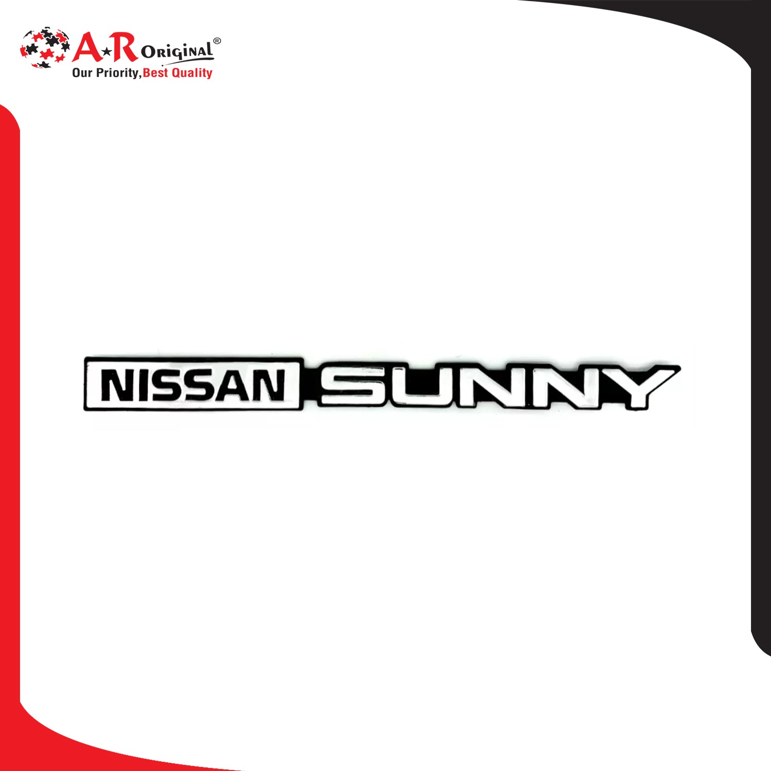 Nissan Sunny Emblem1.5x7.5inch-4x29cm Black LC Badge