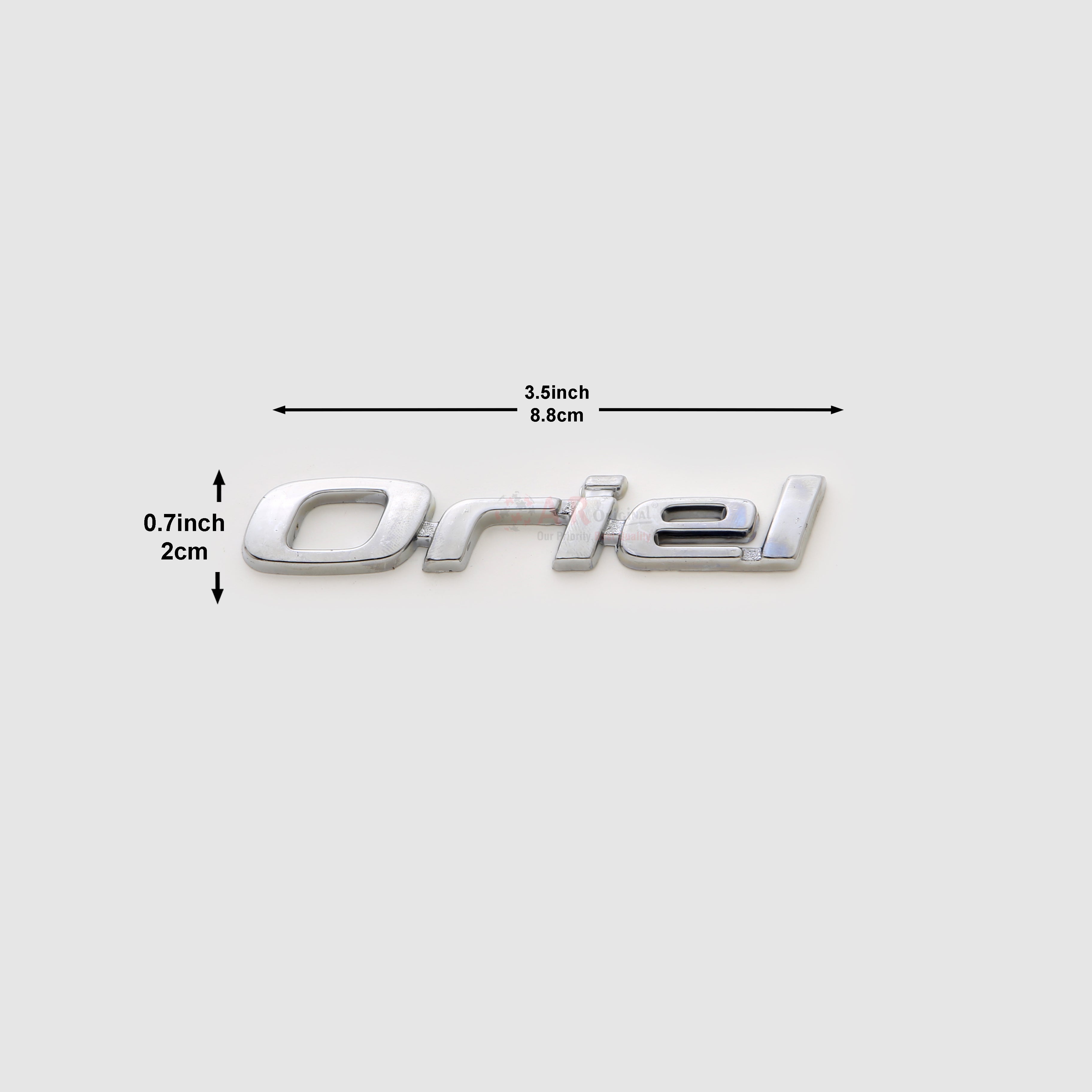 Oriel Emblem 3.5inchx0.7inch-2cmx9cm Chrome LC Badge (2)