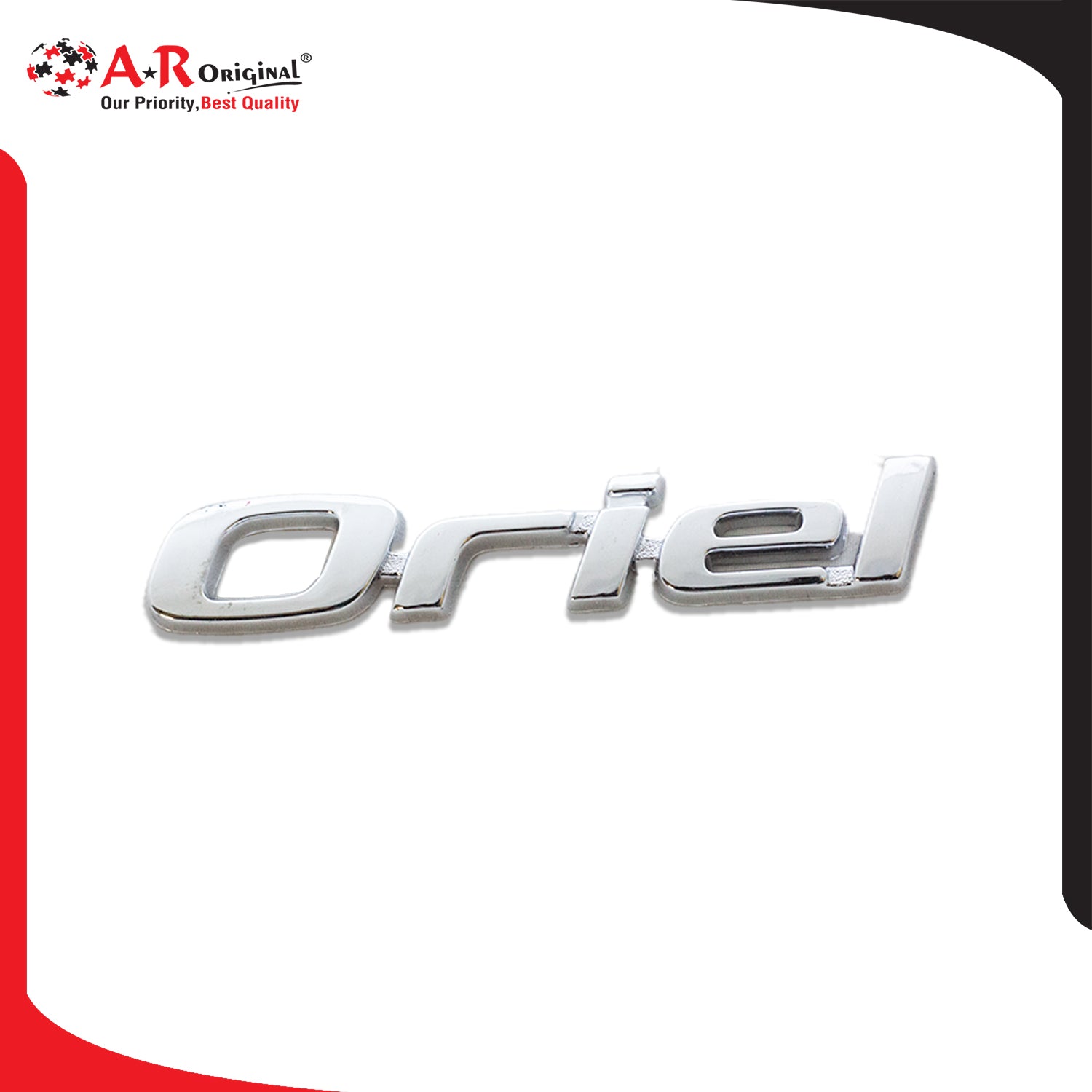 Oriel Emblem 3.5inchx0.7inch-2cmx9cm Chrome LC Badge (2)