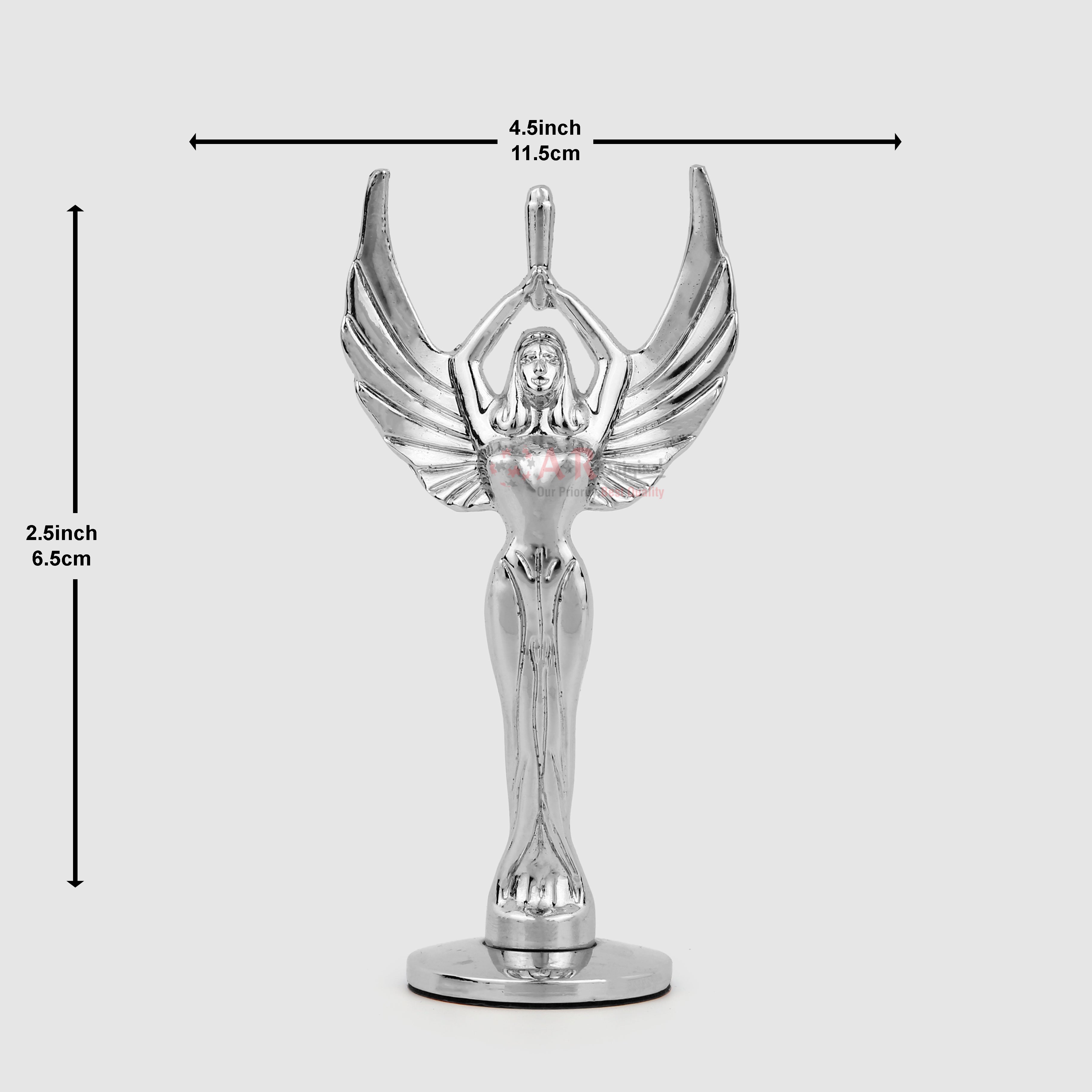 Oscar Angel Award Nightingale Fairy Hood Logo  2.5x4.5inch-6.5x11.5cm Metal Bonnet Emblem Chrome IP Badge