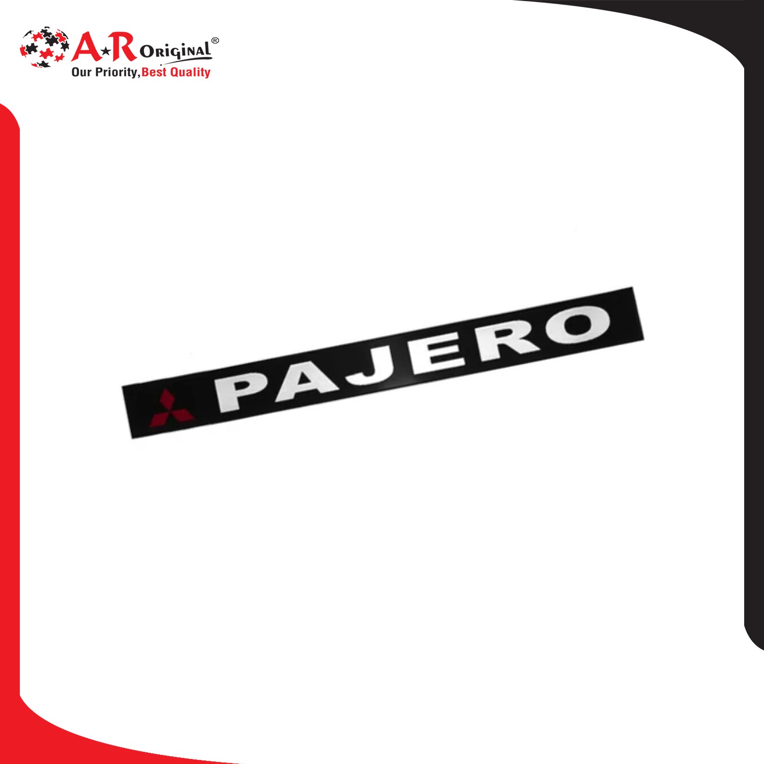 Pajero Emblem 1.2x8inch-2.5x17.5cm Black IP Badge