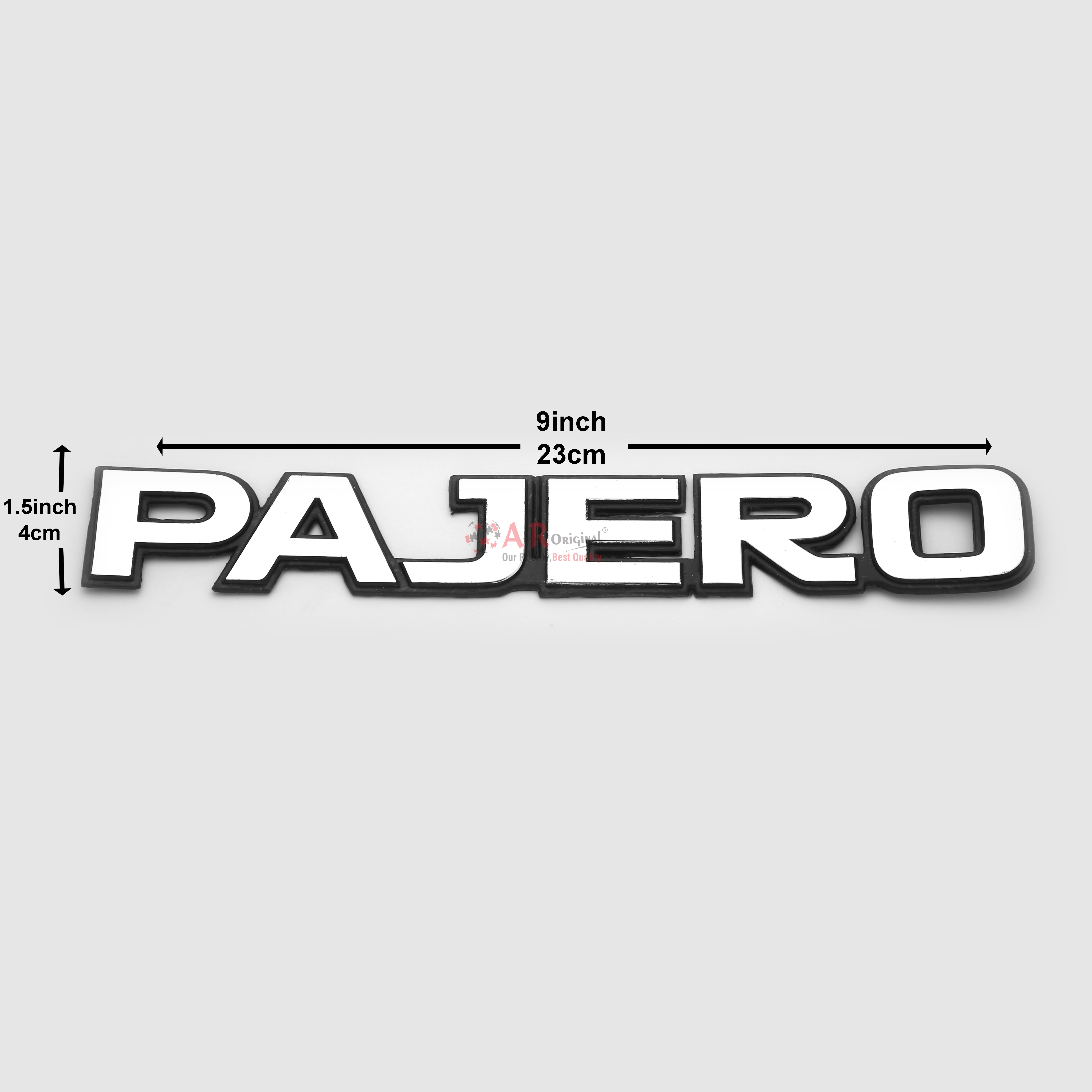 Pajero Emblem 1.5x9inch-4x23cm Black LC Badge