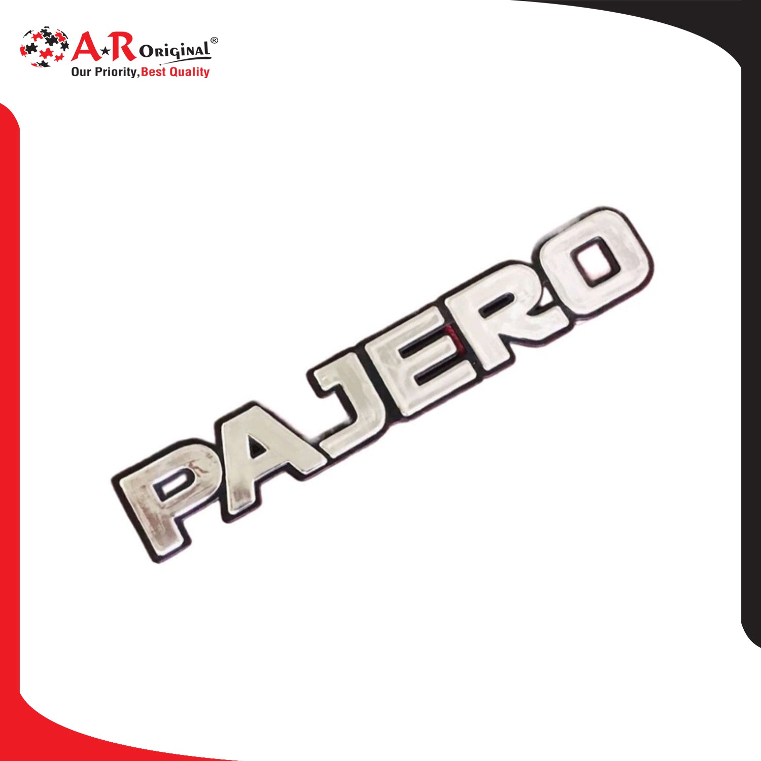 Pajero Emblem 1.5x9inch-4x23cm Black LC Badge