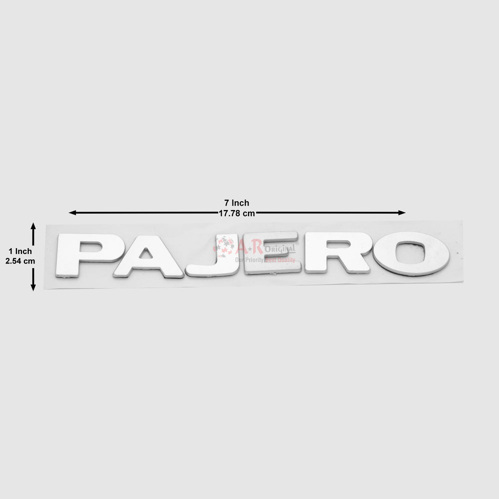 Pajero Emblem Separate Alpha 1x7inch-2.5x18cm Silver IP Badge