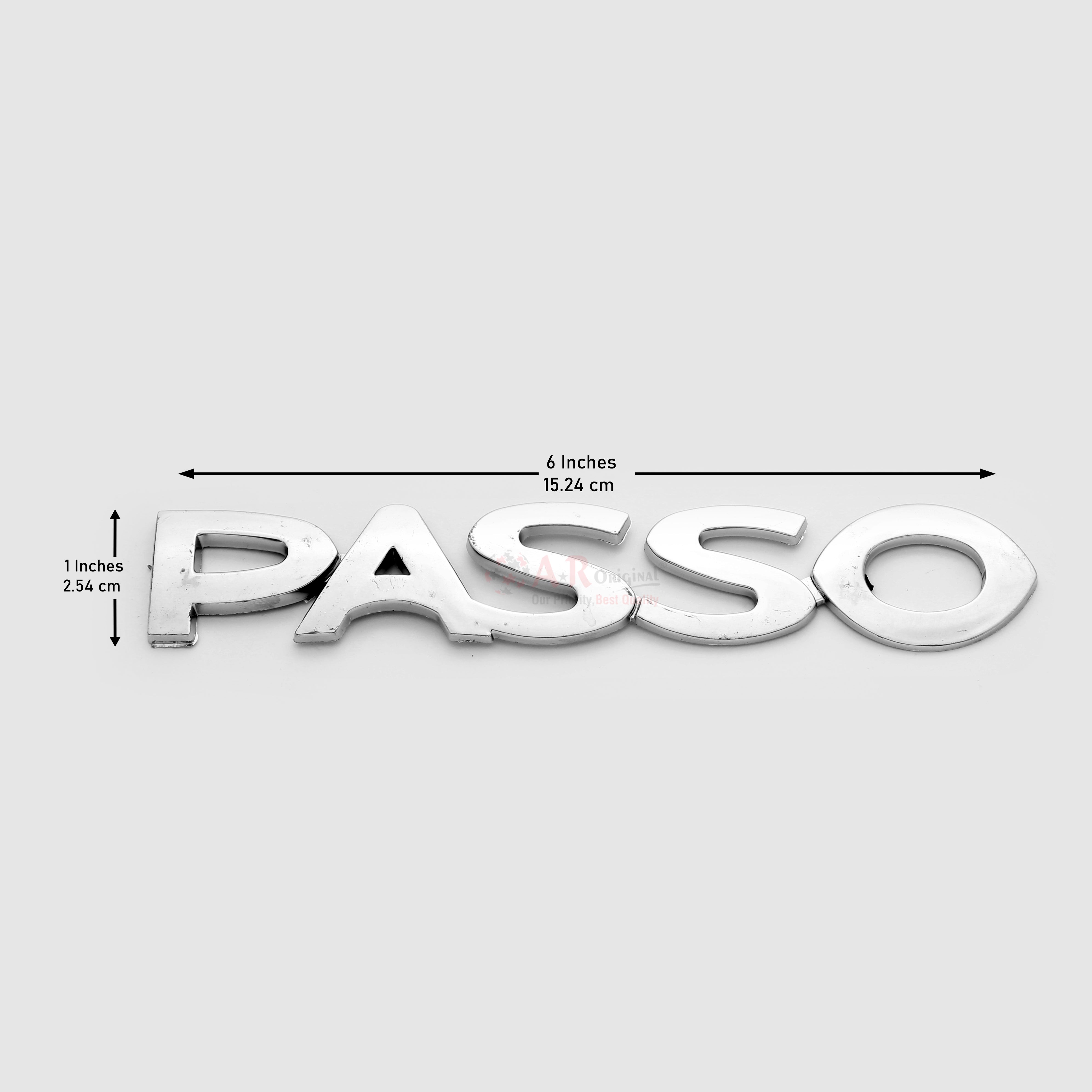 Passo Emblem 1.2x6inch-2.5x15cm Old Style Chrome LC Badge