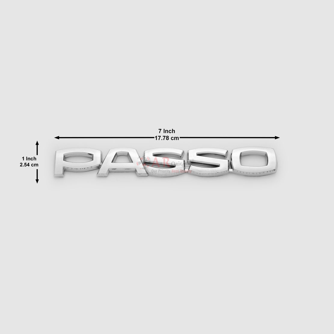 Passo Emblem 1x7inch-2.5x17.5cm New Style Chrome IP Badge
