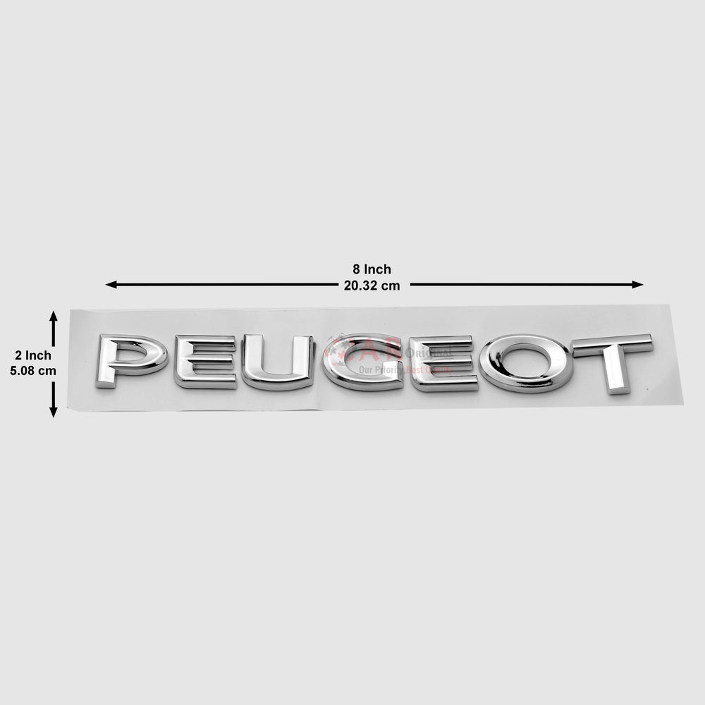 Peugeot Emblem 1.5x7inch-5x20cm Separate Alpha Chrome MT-IP Badge