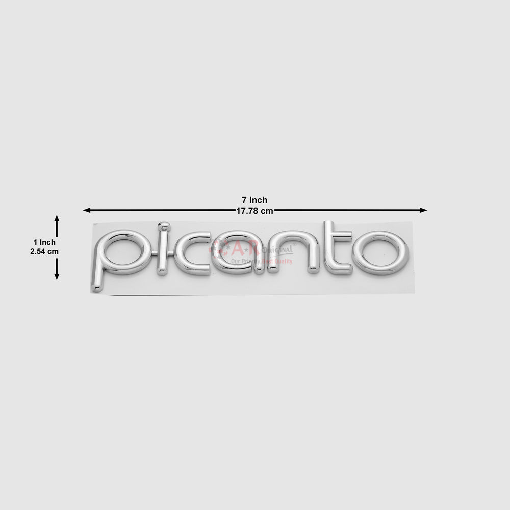 Picanto Emblem KIA 1x7inch-2.5x17.5cm Chrome IP Badge