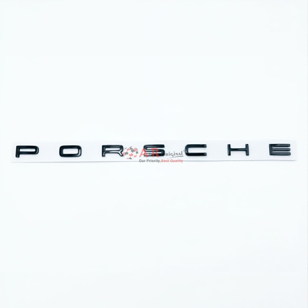Porsche Emblem 2.3x53.5cm Separate Alpha Black IP Badge