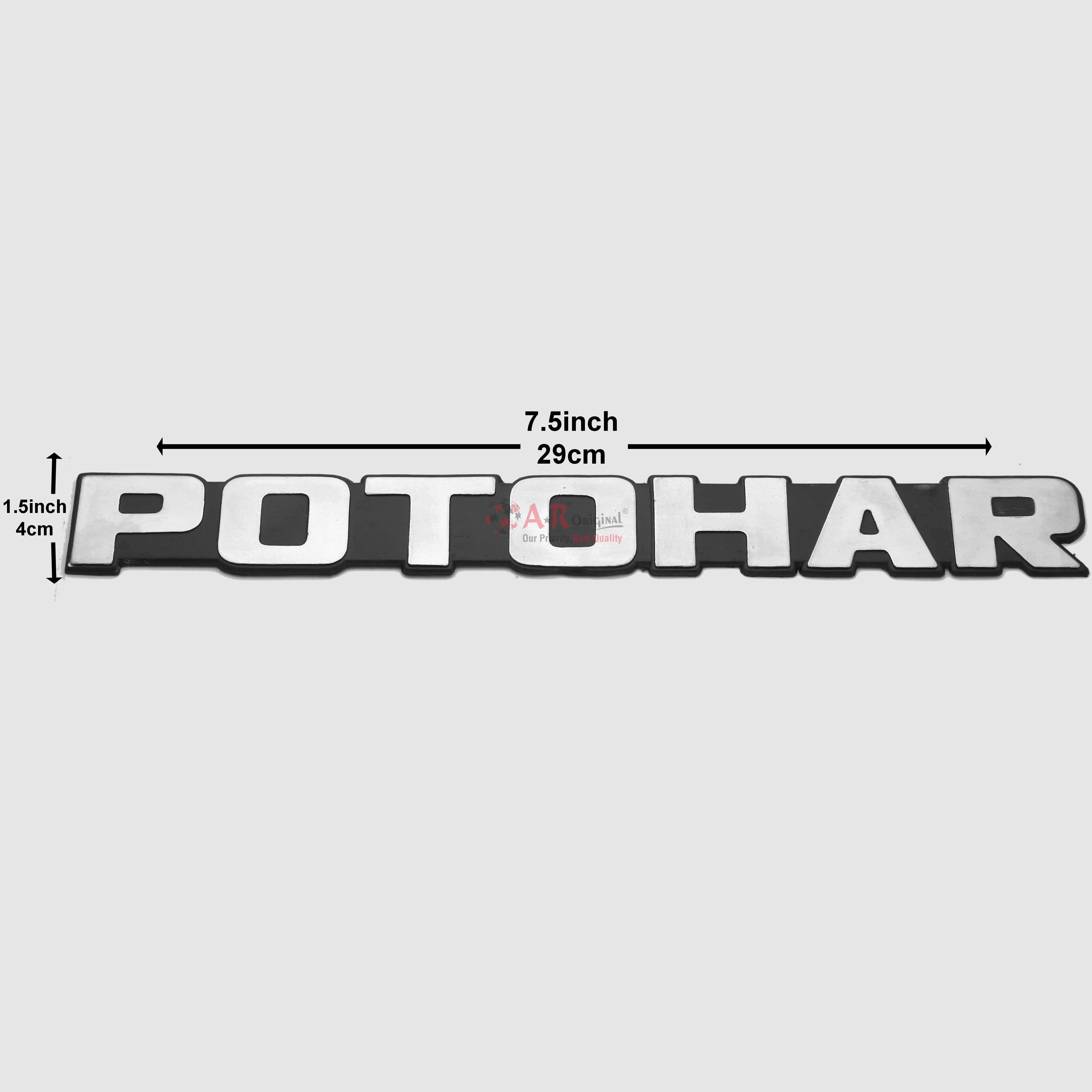 Potohar Emblem 1.5x7.5inch-4x29cm Black LC Badge