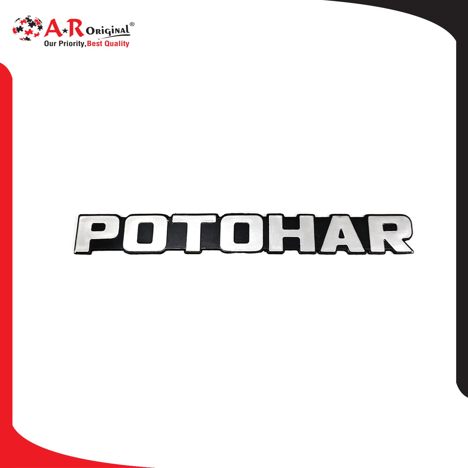 Potohar Emblem 1.5x7.5inch-4x29cm Black LC Badge