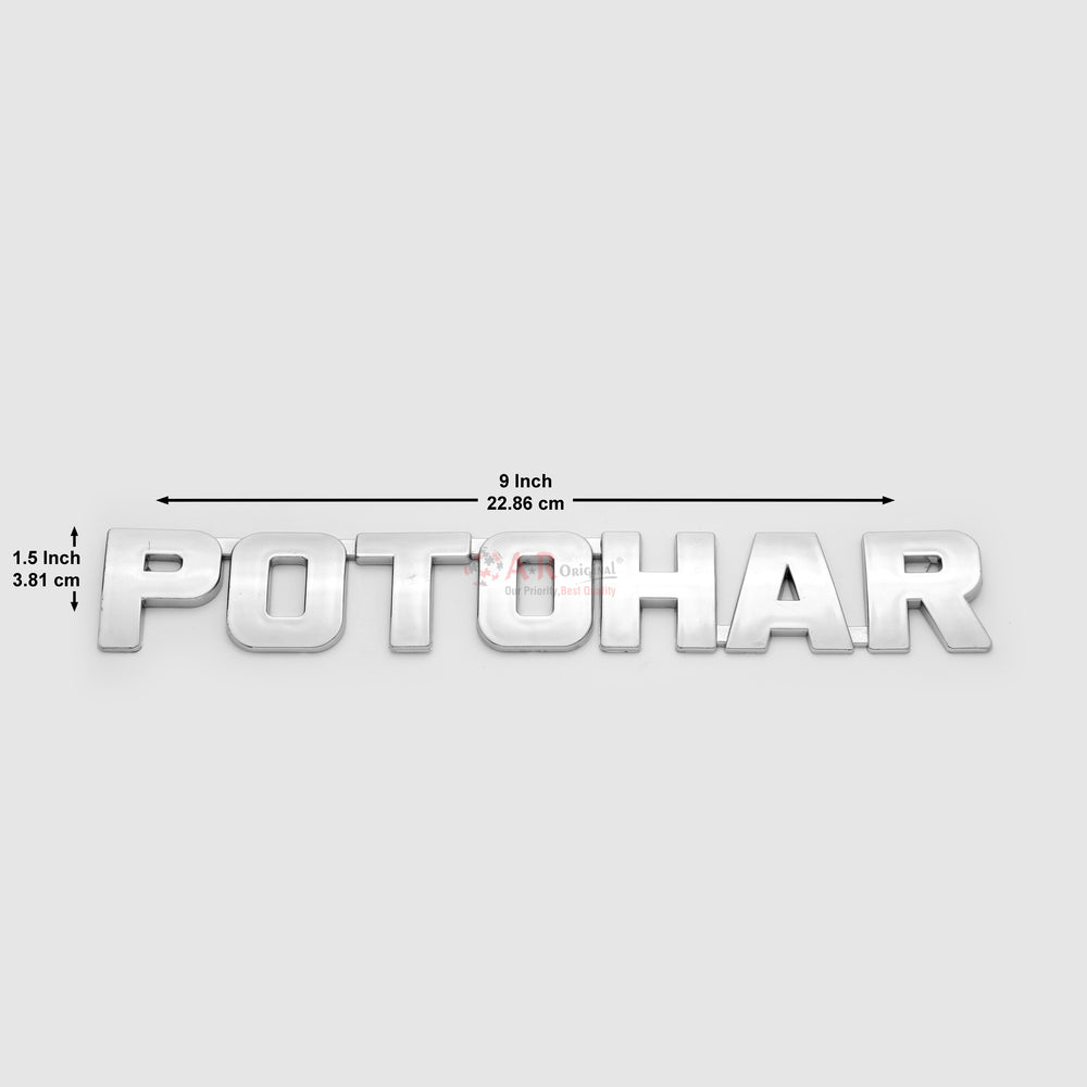 Potohar Emblem 1.5x9inch-3.5x23cm Chrome LC Badge