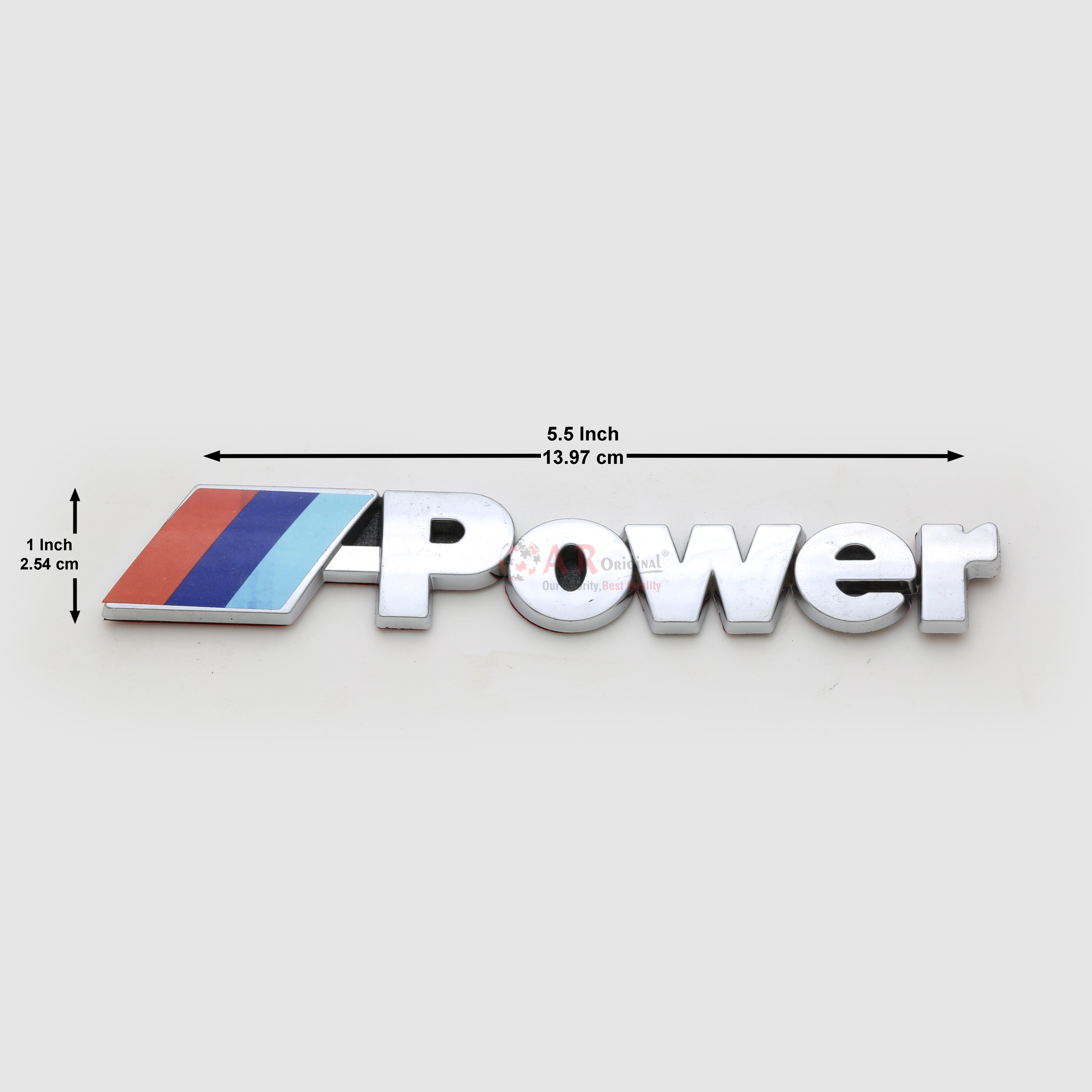 Power Emblem BMW 1x5.5inch-2.5x14cm Chrome IP Badge