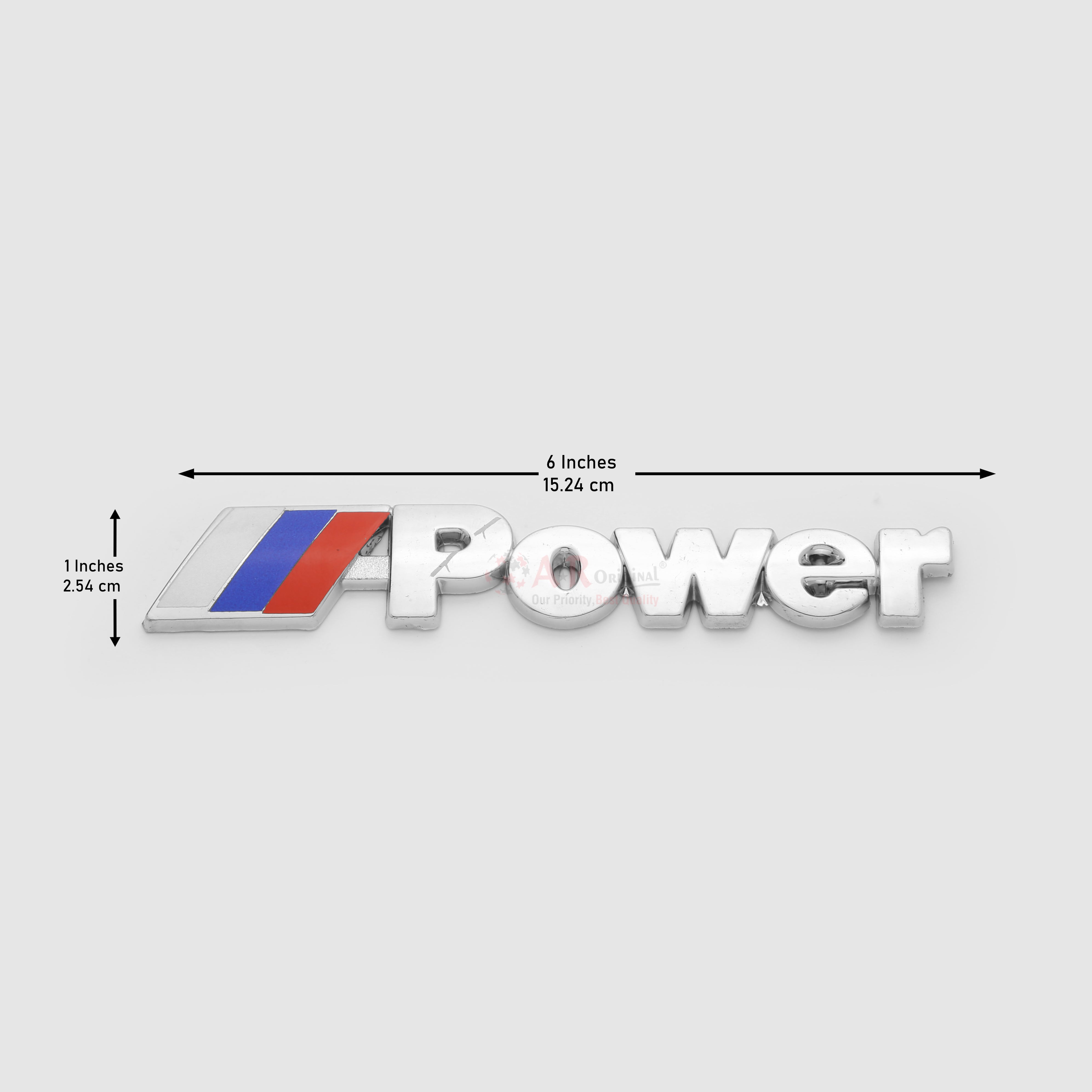 Power Emblem BMW 1x5.5inch-2.5x14cm Chrome LC Badge