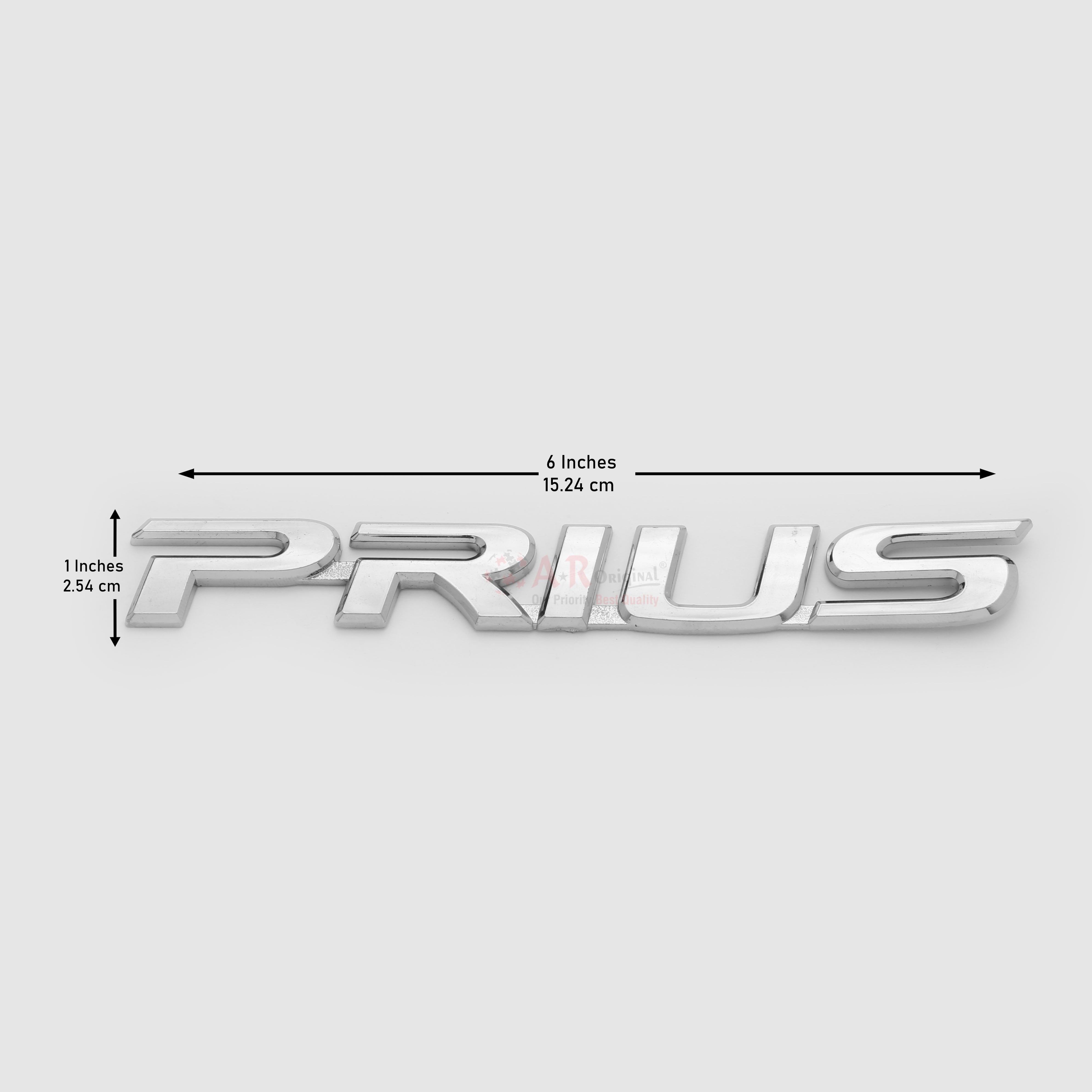 Prius Emblem 1x6inch-2.5x16cm Chrome LC Badge