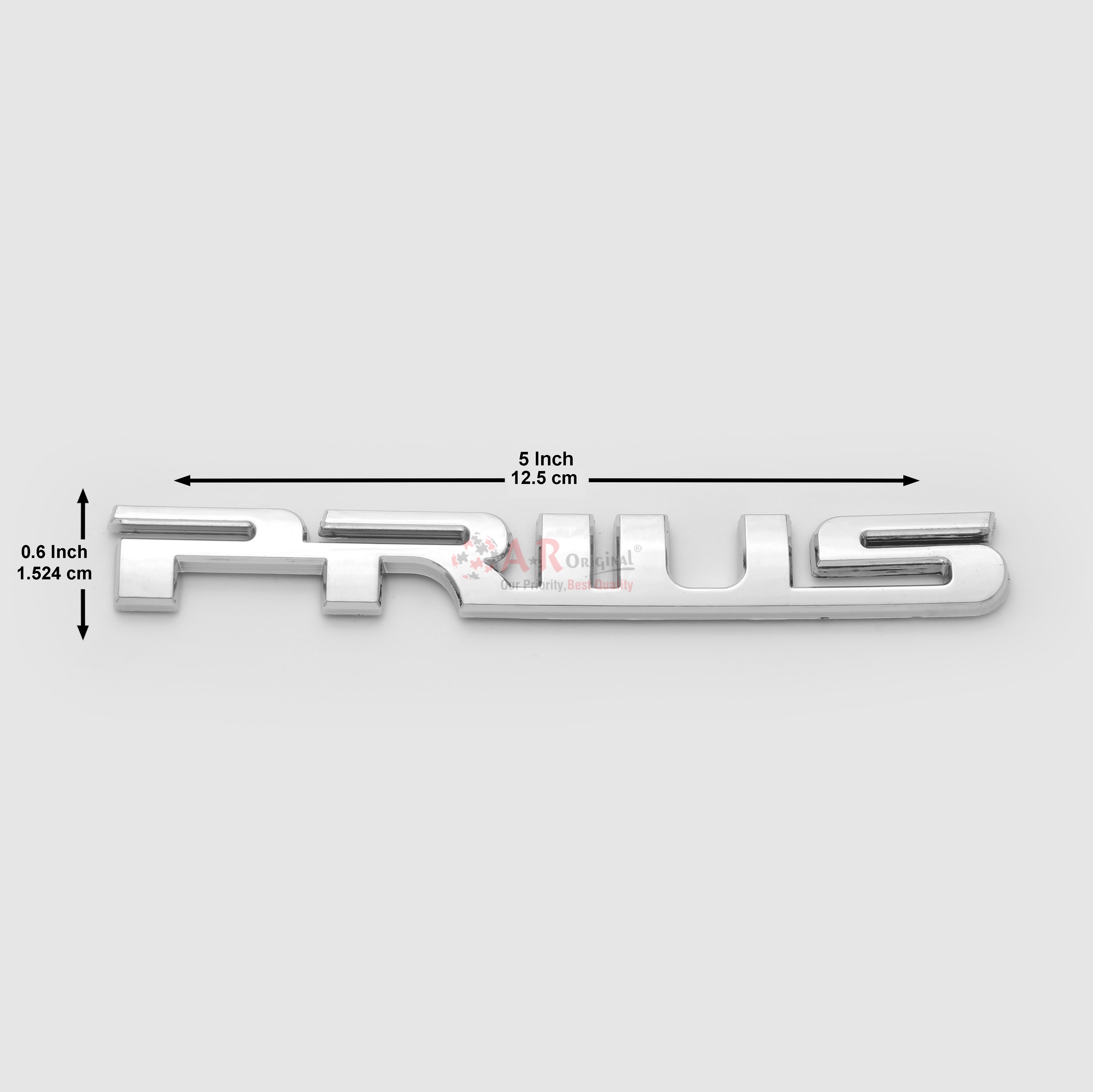 Prius Emblem Small 0.6x5inch-1.5x12cm Chrome IP Badge