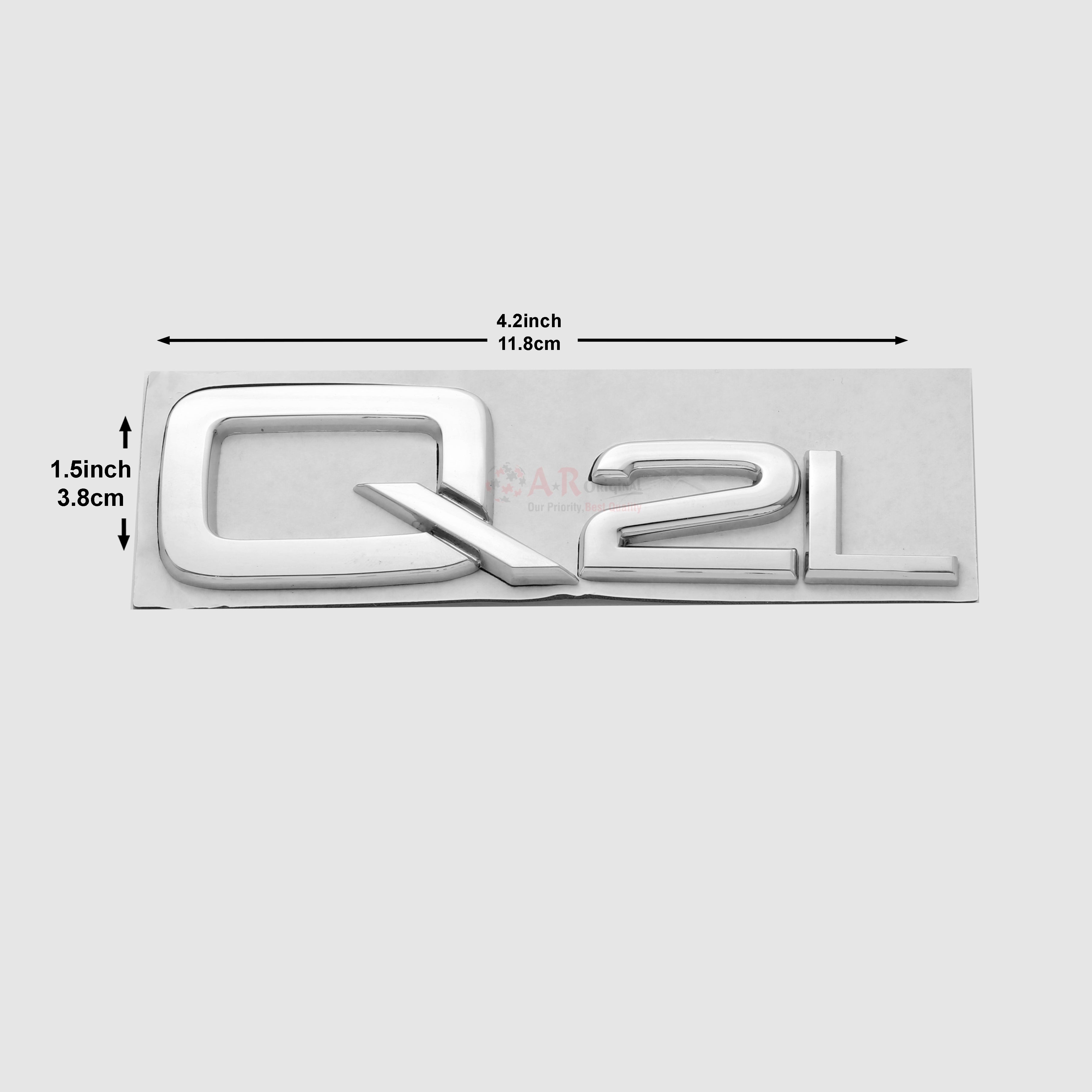 Q2L Emblem Audi 1.5x4inch-4x11cm Chrome IP Badge
