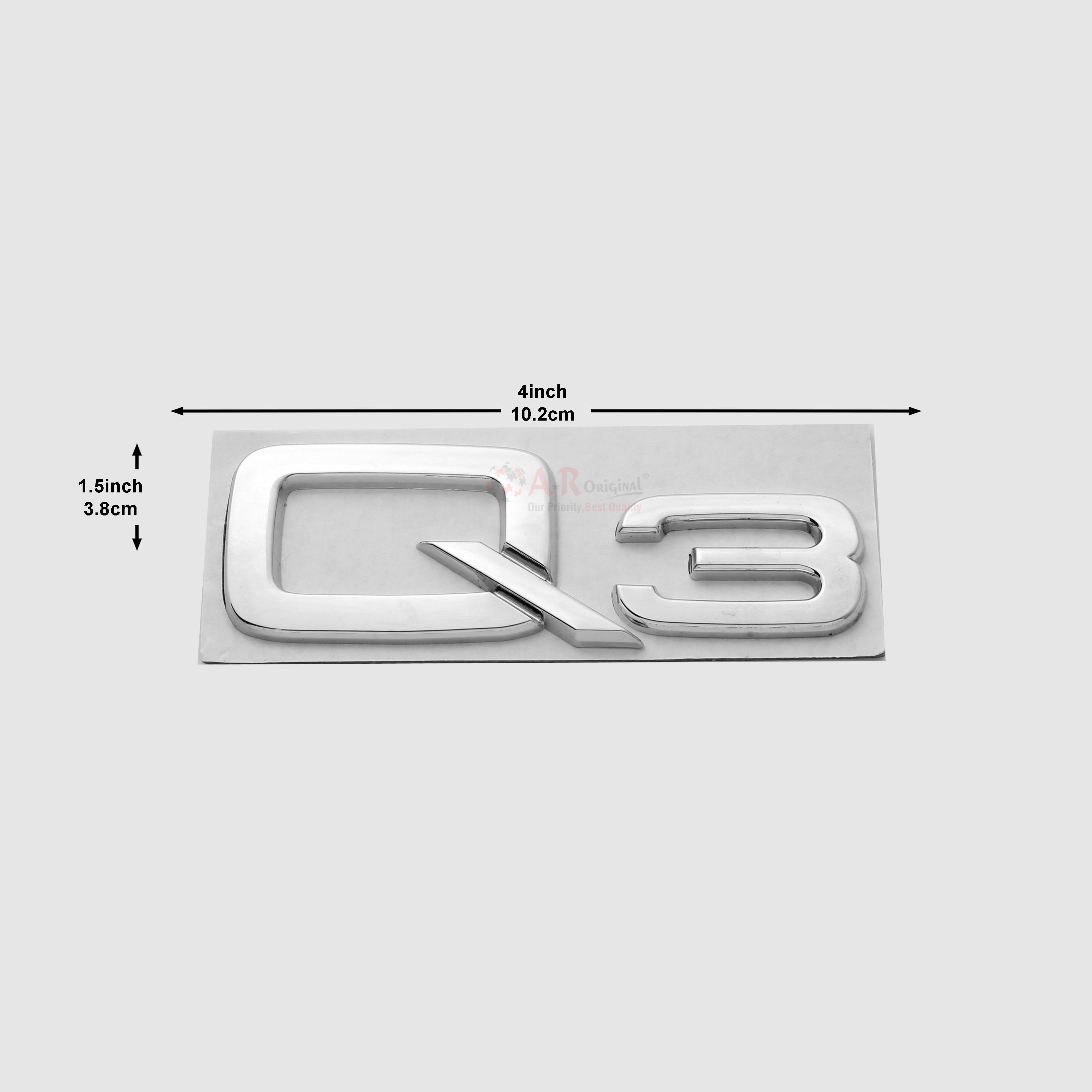 Q3 Emblem Audi 1.5x4inch-3.5x10cm Chrome IP Badge