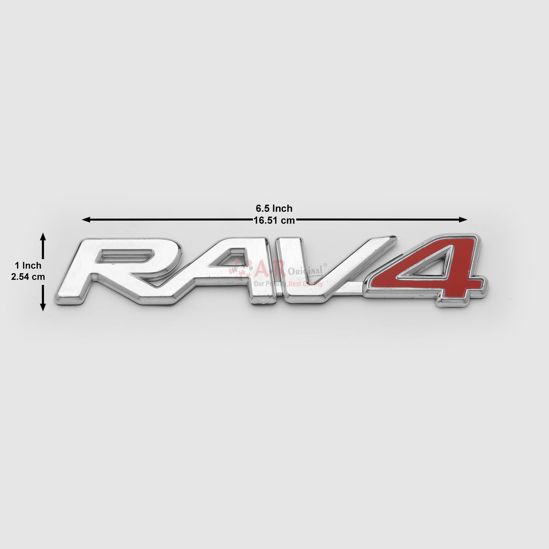 RAV4 Emblem 1x6.5inch-2.5x16.5cm Chrome IP Badge