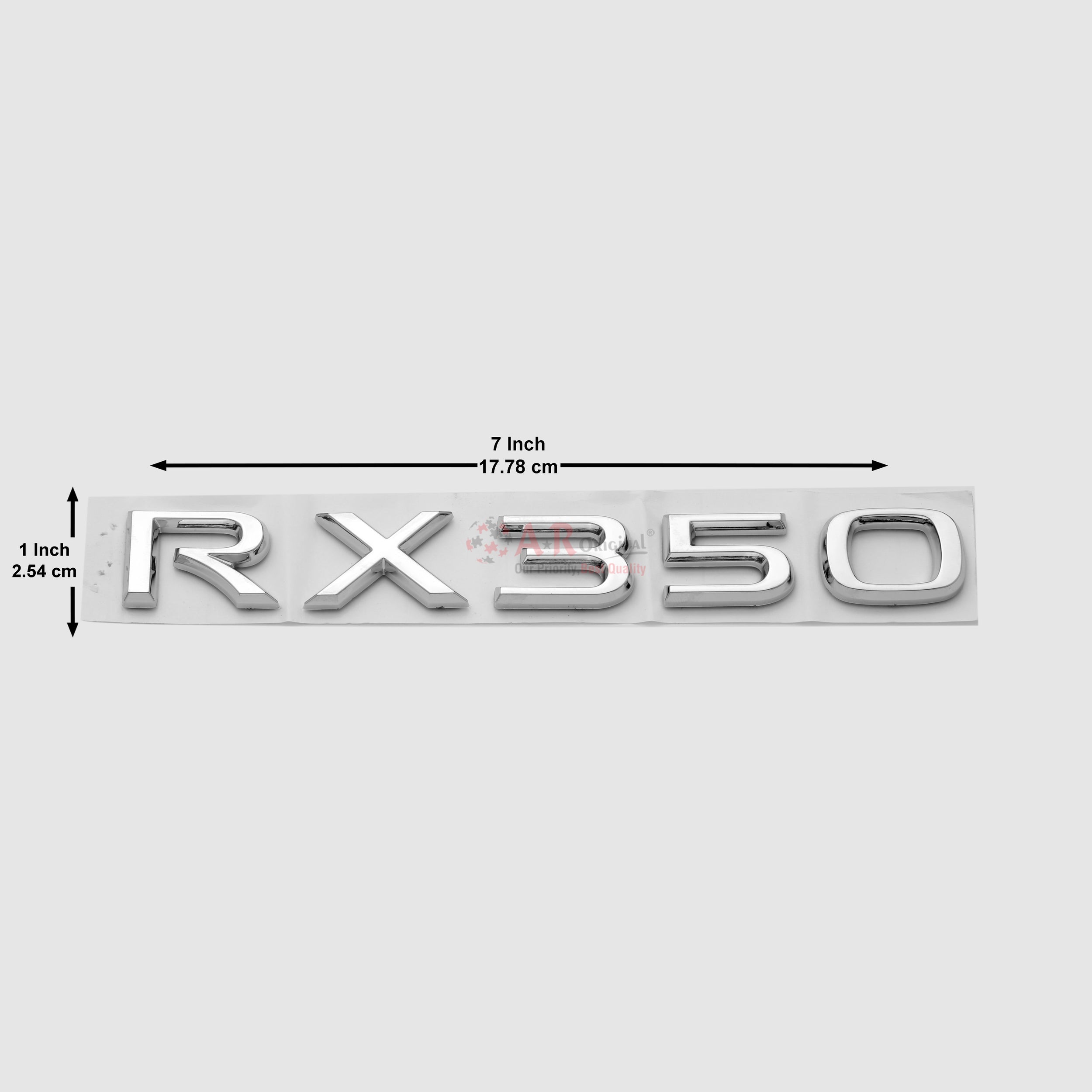 RX350 Emblem Lexus Separate Alpha 1x7inch-2.5x17cm Chrome IP Badge