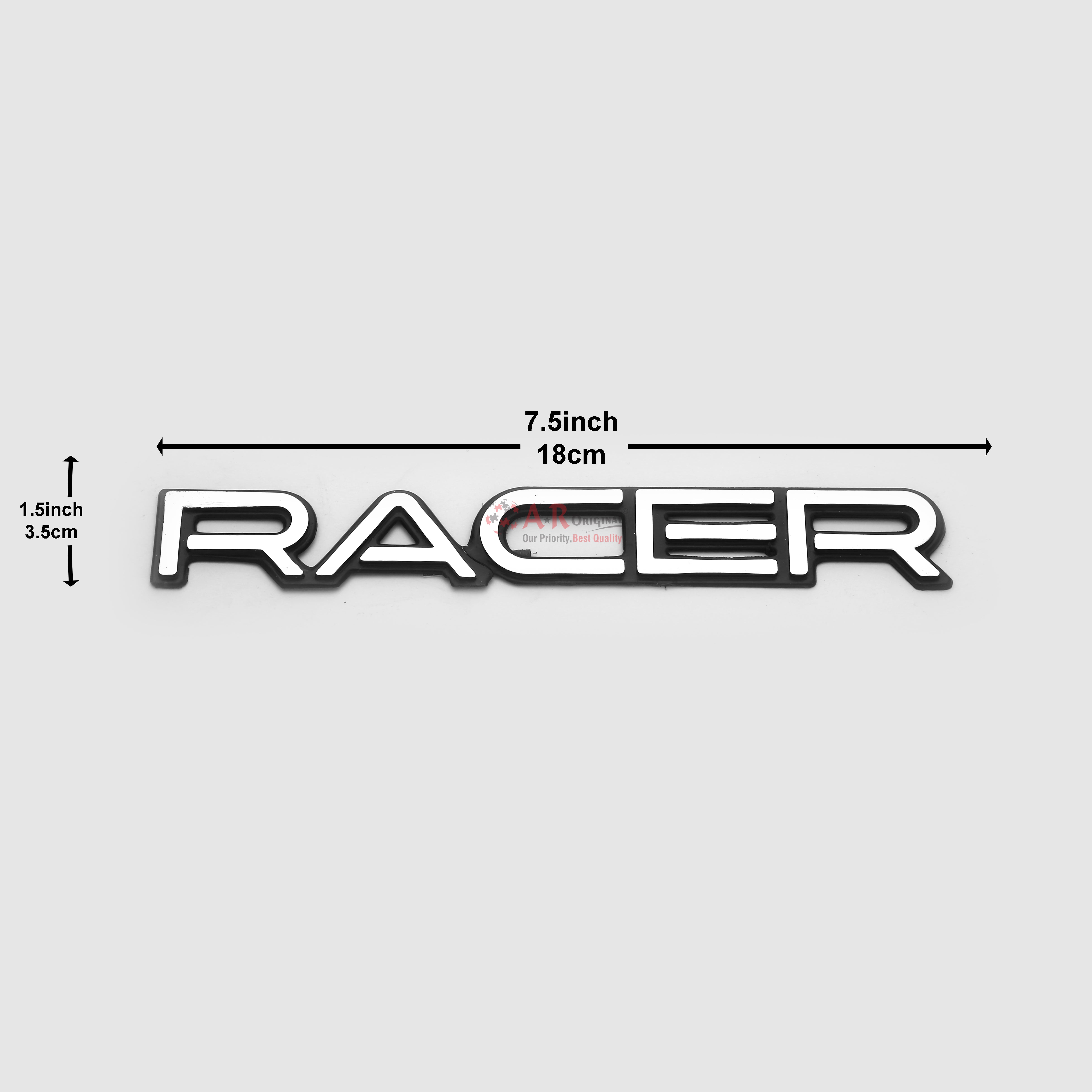 Racer Emblem 1.5x7.5inch-3.5x18cm Black LC Badge