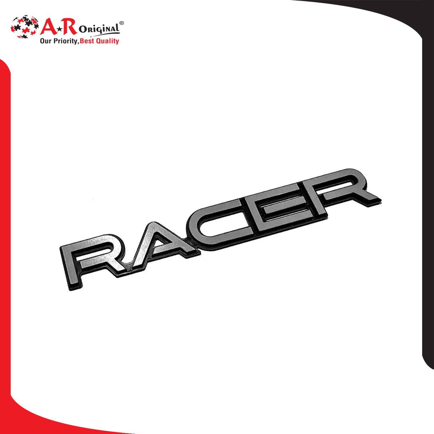 Racer Emblem 1.5x7.5inch-3.5x18cm Black LC Badge