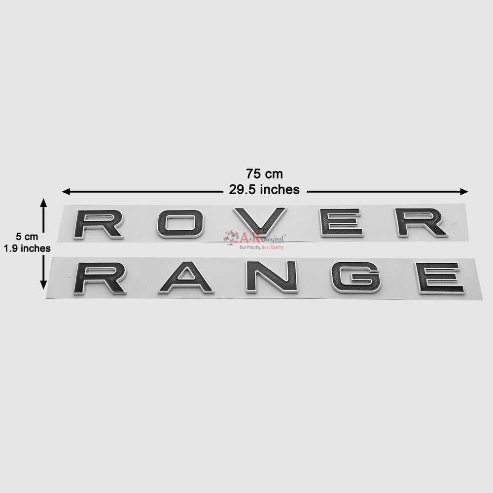 Range Rover Emblem 5x75cm Black Chrome IP Badge