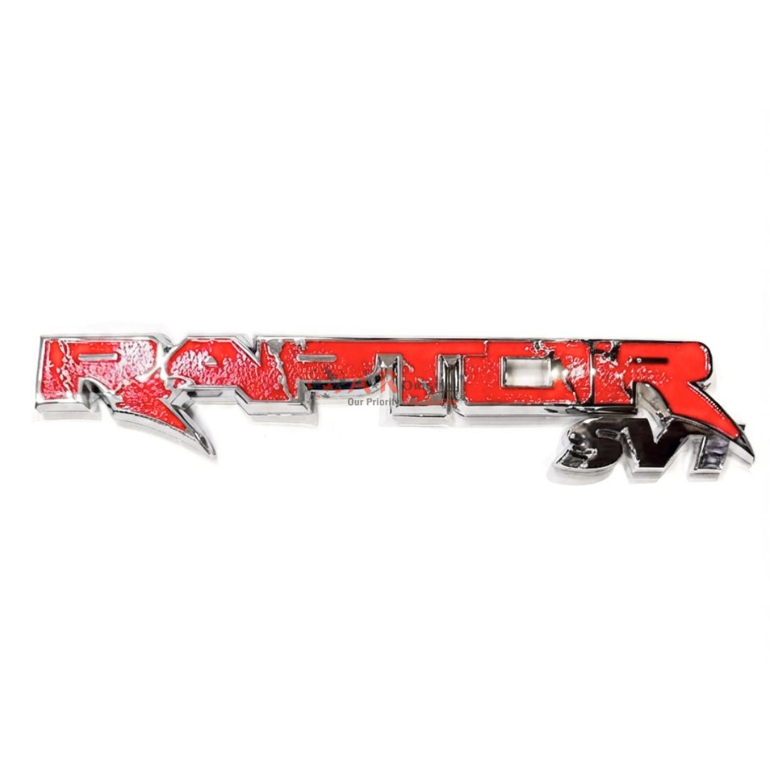 RaptorSvt Emblem 6x37cm Red Chrome IP Badge